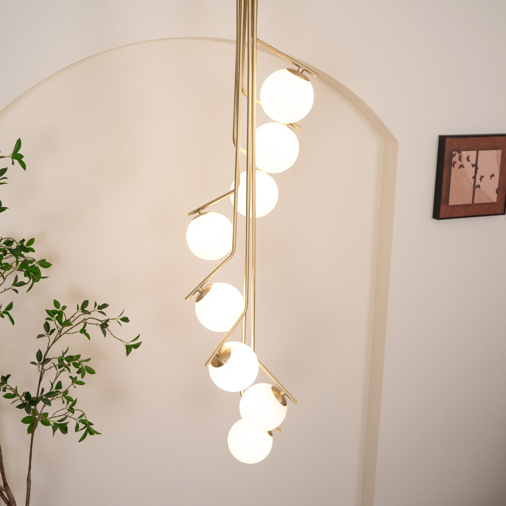 Arox Chandelier Gold Branch Globe LED-Neutral Decor