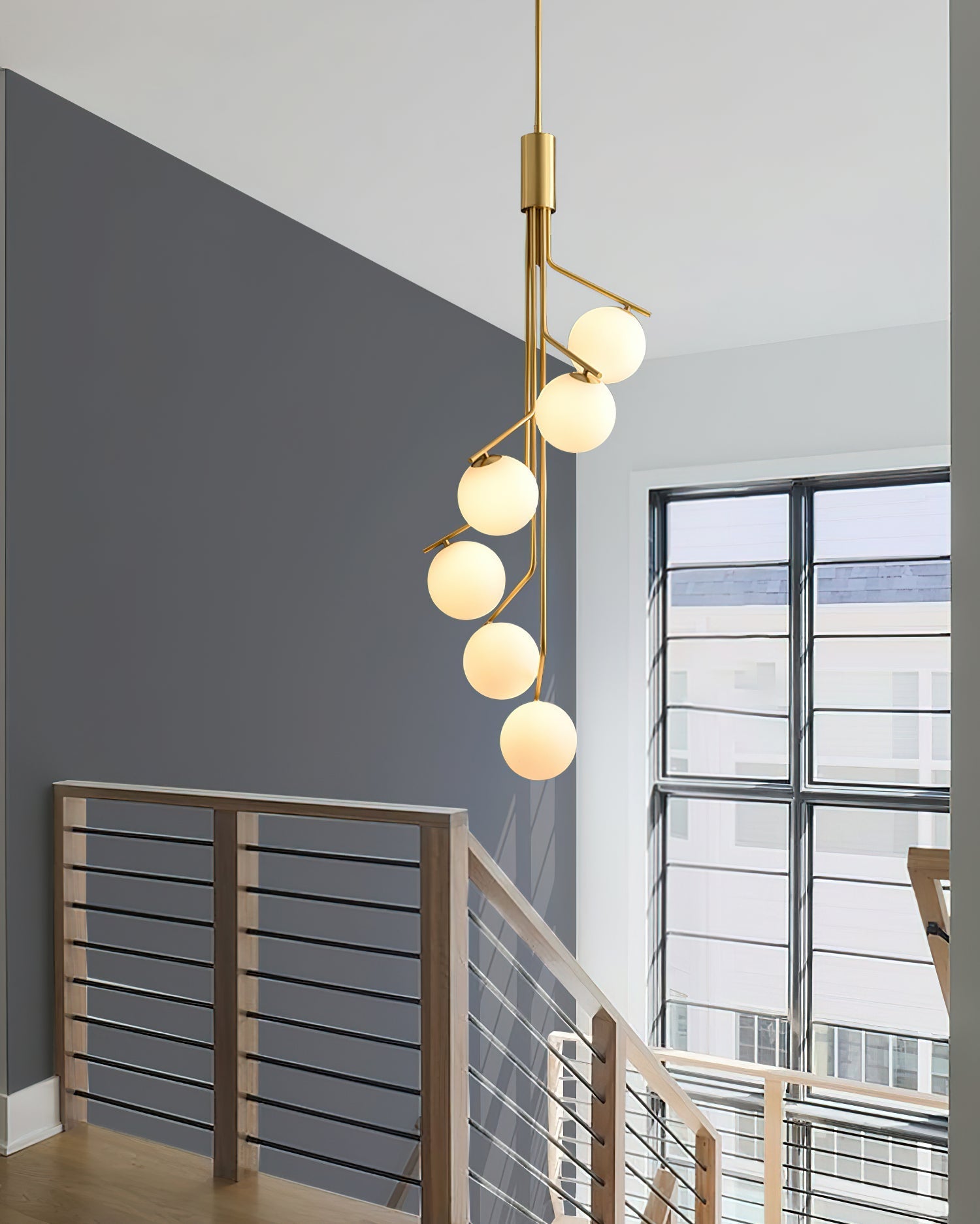 Arox Chandelier Gold Branch Globe LED-Neutral Decor