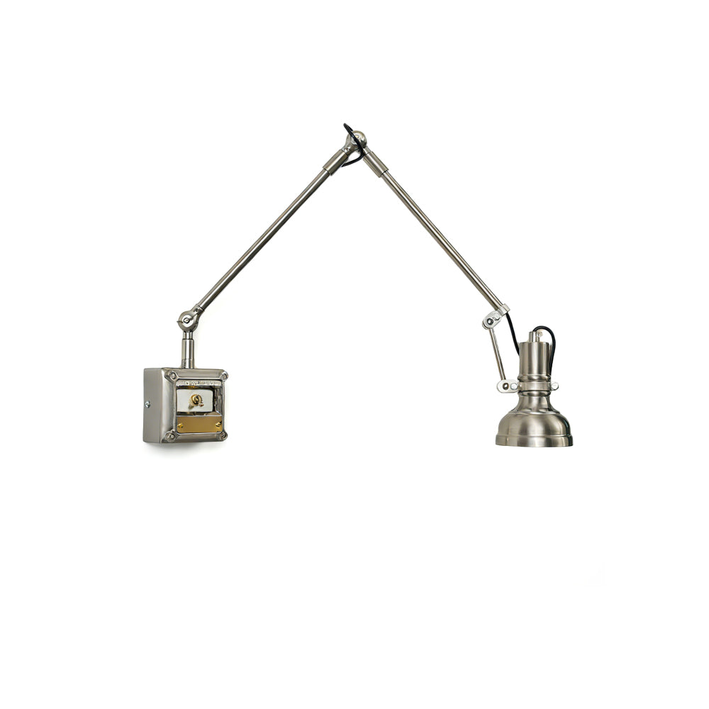 Hudson Workshop Long-Arm Sconce in a chrome finish