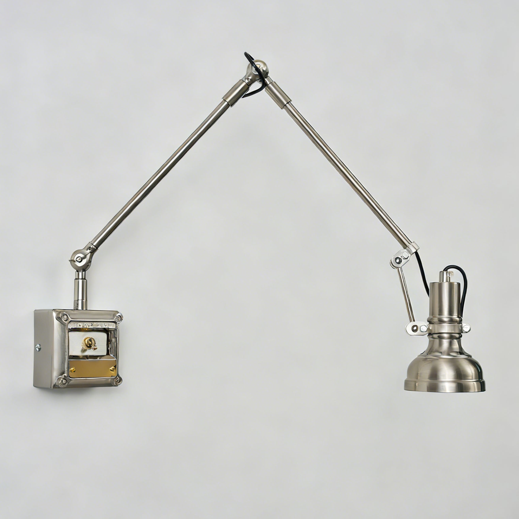 View of the sconce from below, showing the light source