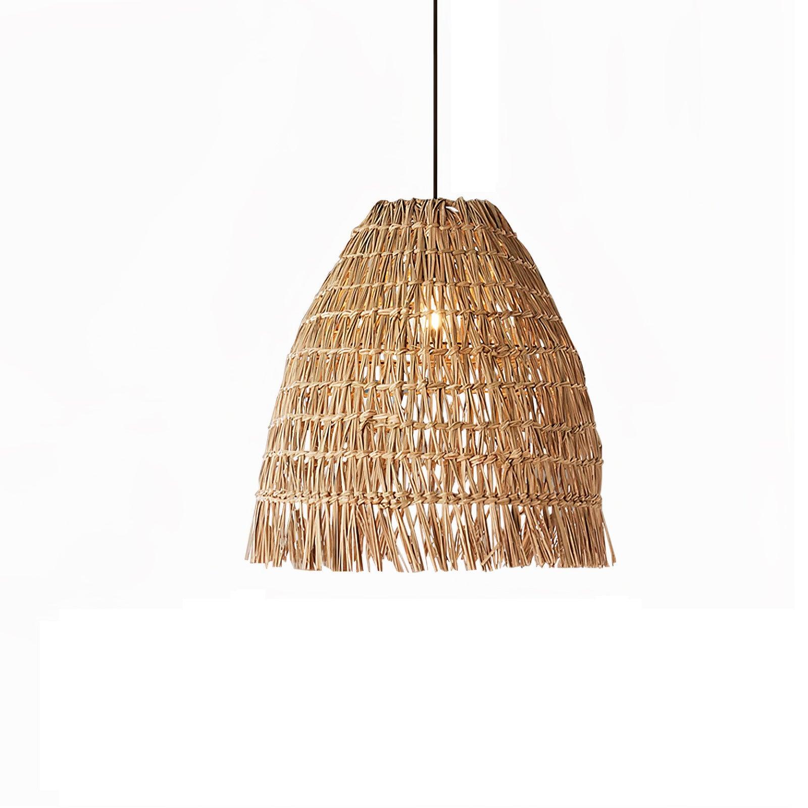 Wickora Vintage Wicker Pendant Lamp-Neutral Decor