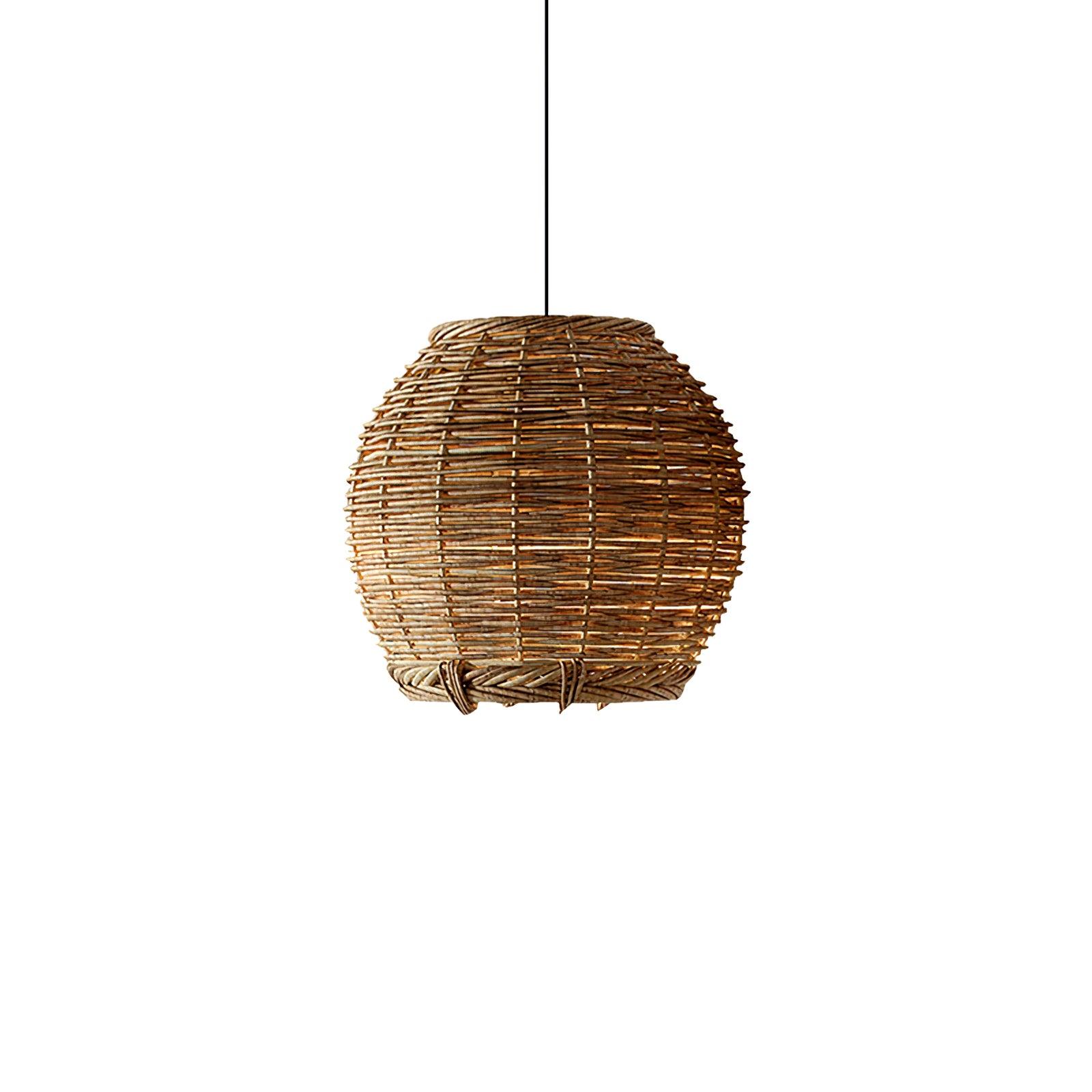 Wickora Vintage Wicker Pendant Lamp-Neutral Decor