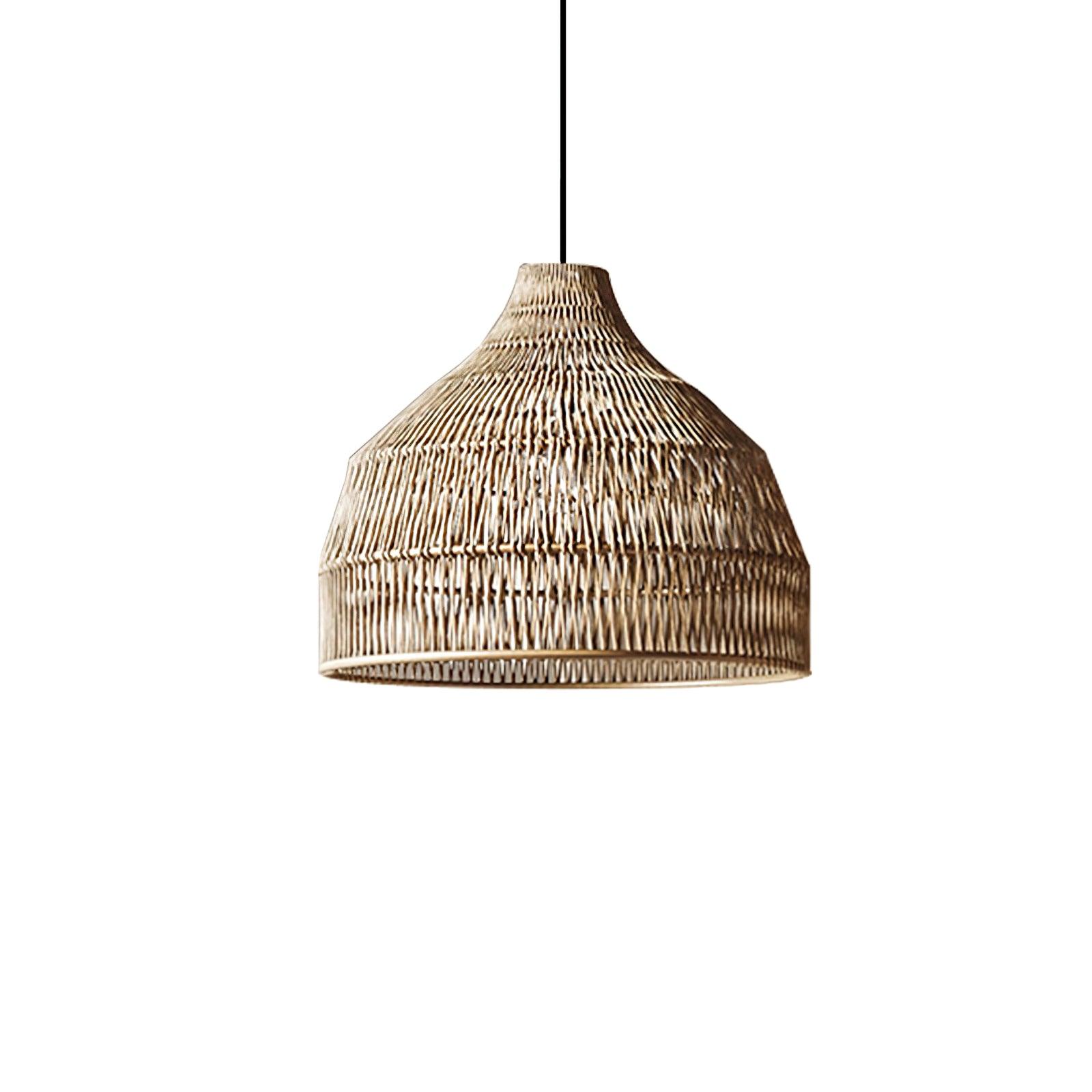 Wickora Vintage Wicker Pendant Lamp-Neutral Decor