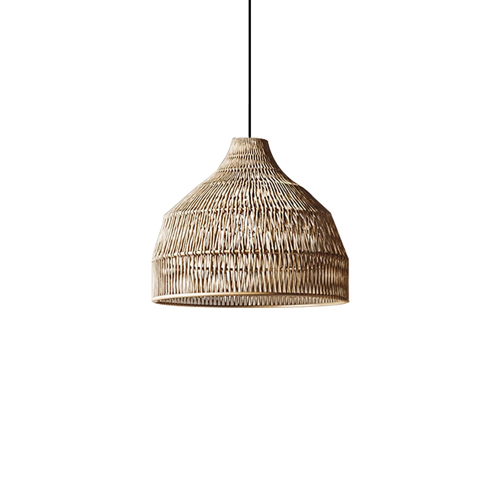 Wickora Vintage Wicker Pendant Lamp-Neutral Decor