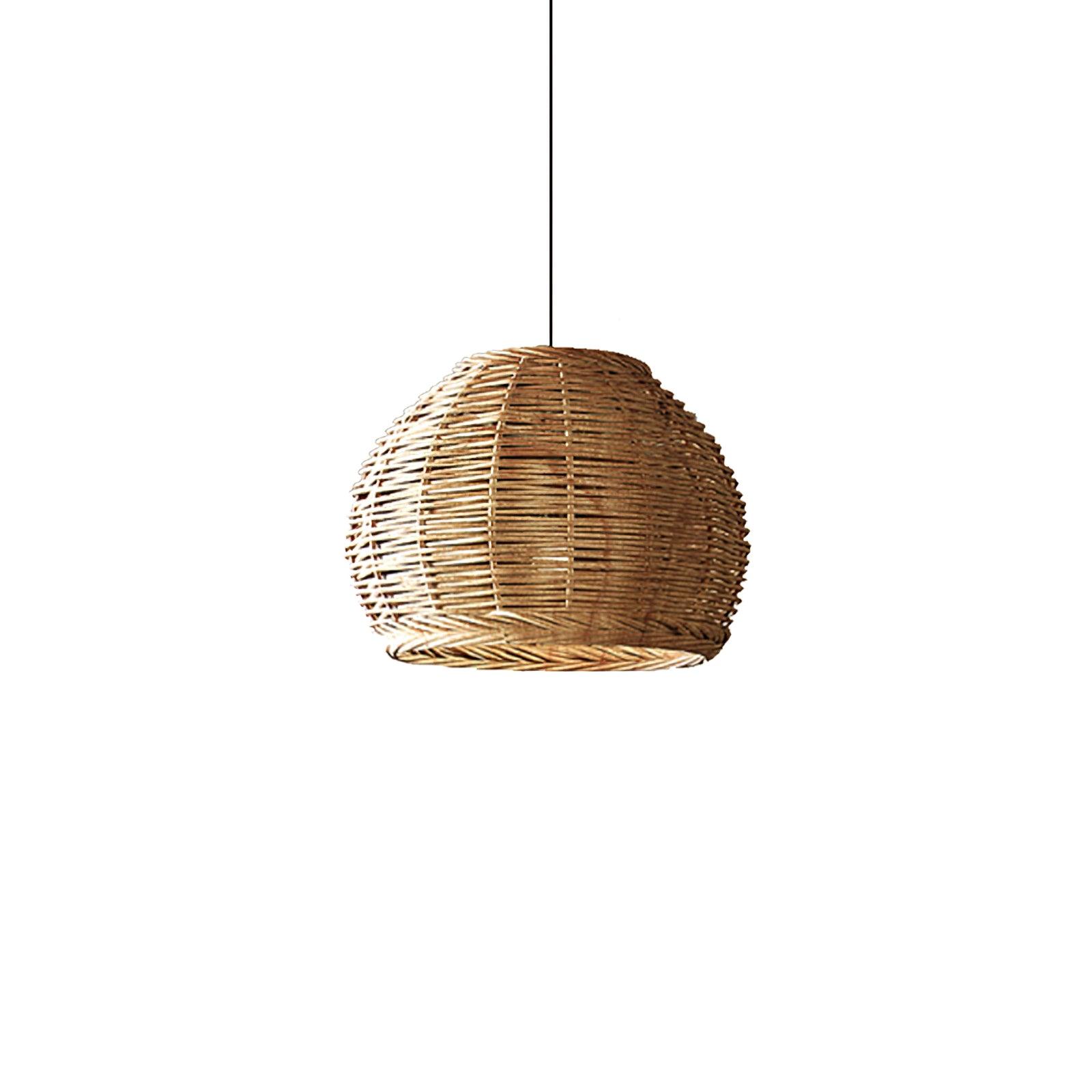 Wickora Vintage Wicker Pendant Lamp-Neutral Decor