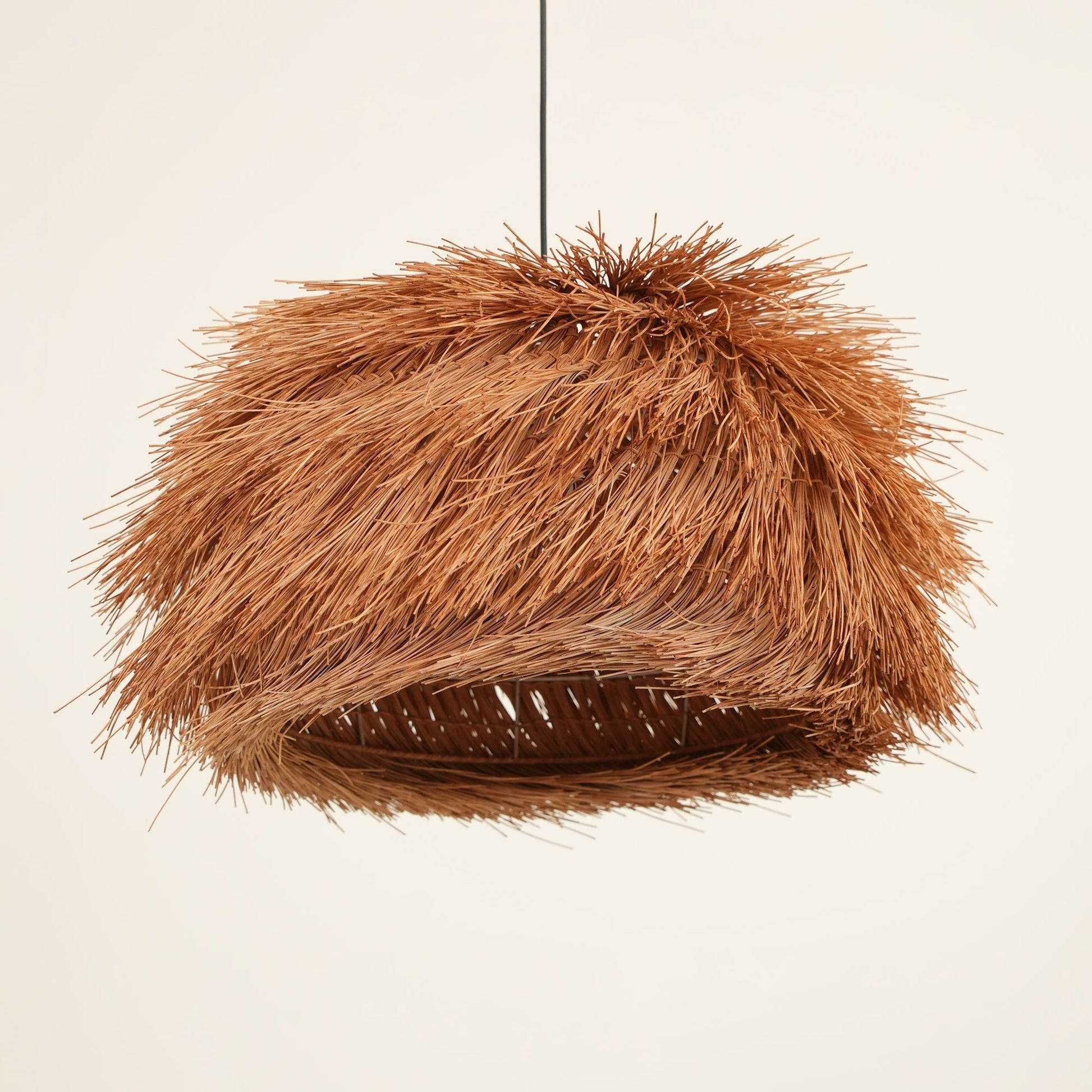 Wickora Vintage Wicker Pendant Lamp-Neutral Decor