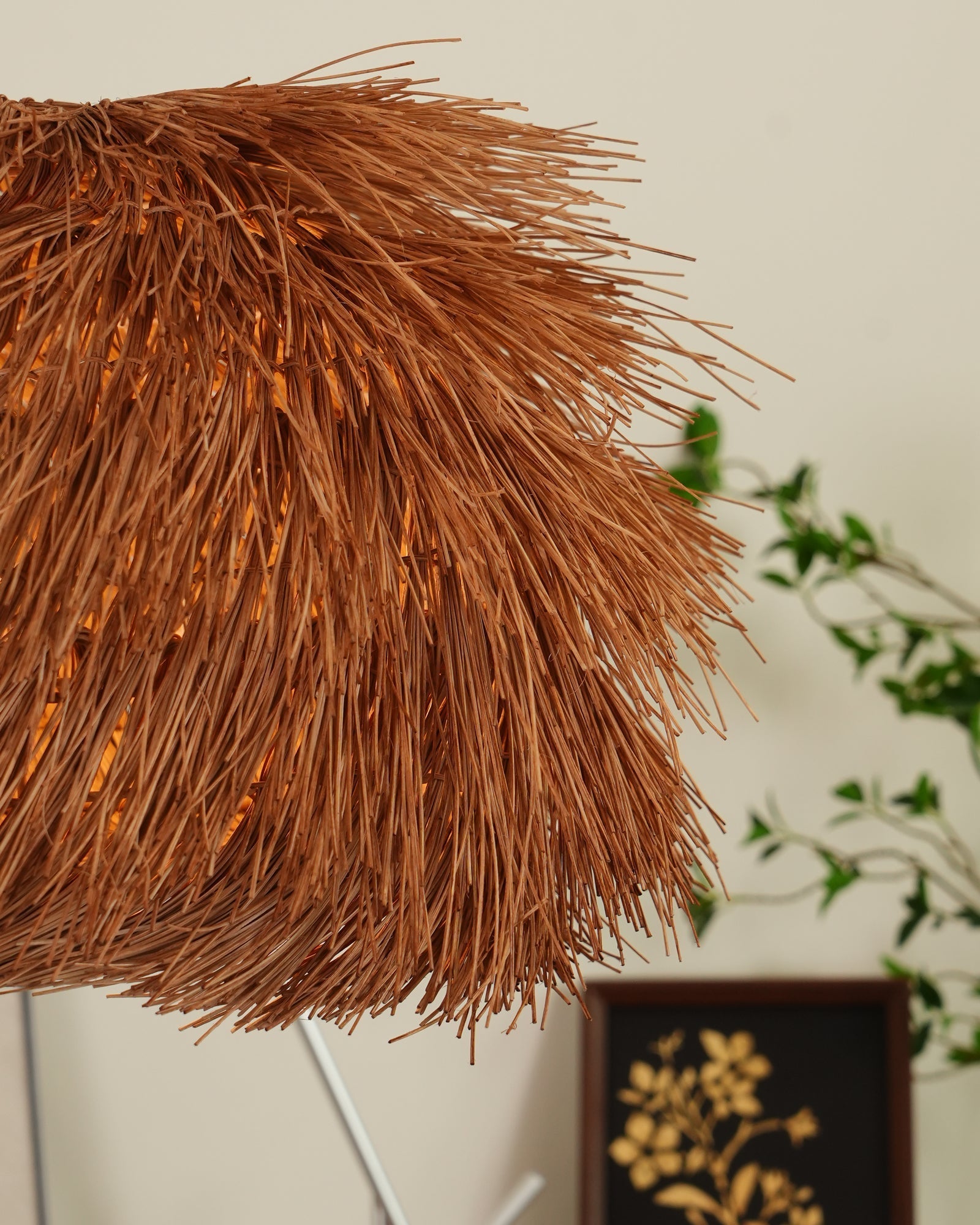 Wickora Vintage Wicker Pendant Lamp-Neutral Decor