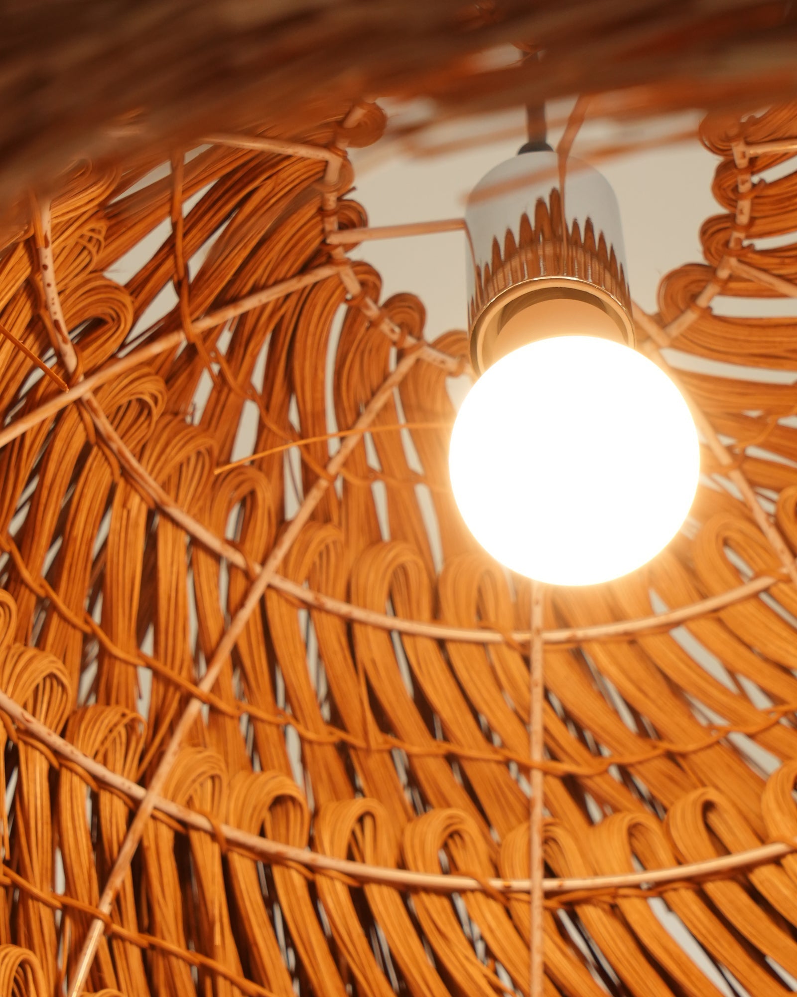 Wickora Vintage Wicker Pendant Lamp-Neutral Decor