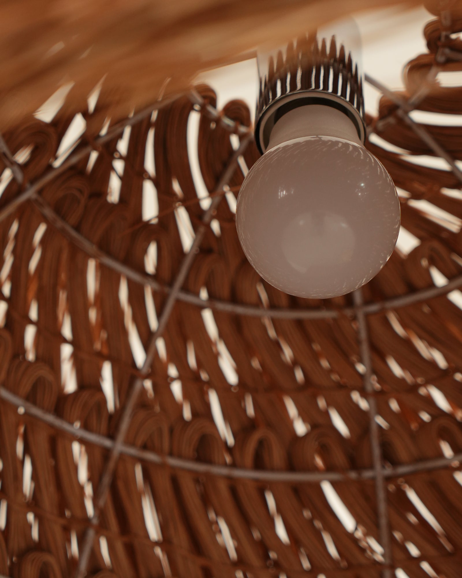 Wickora Vintage Wicker Pendant Lamp-Neutral Decor