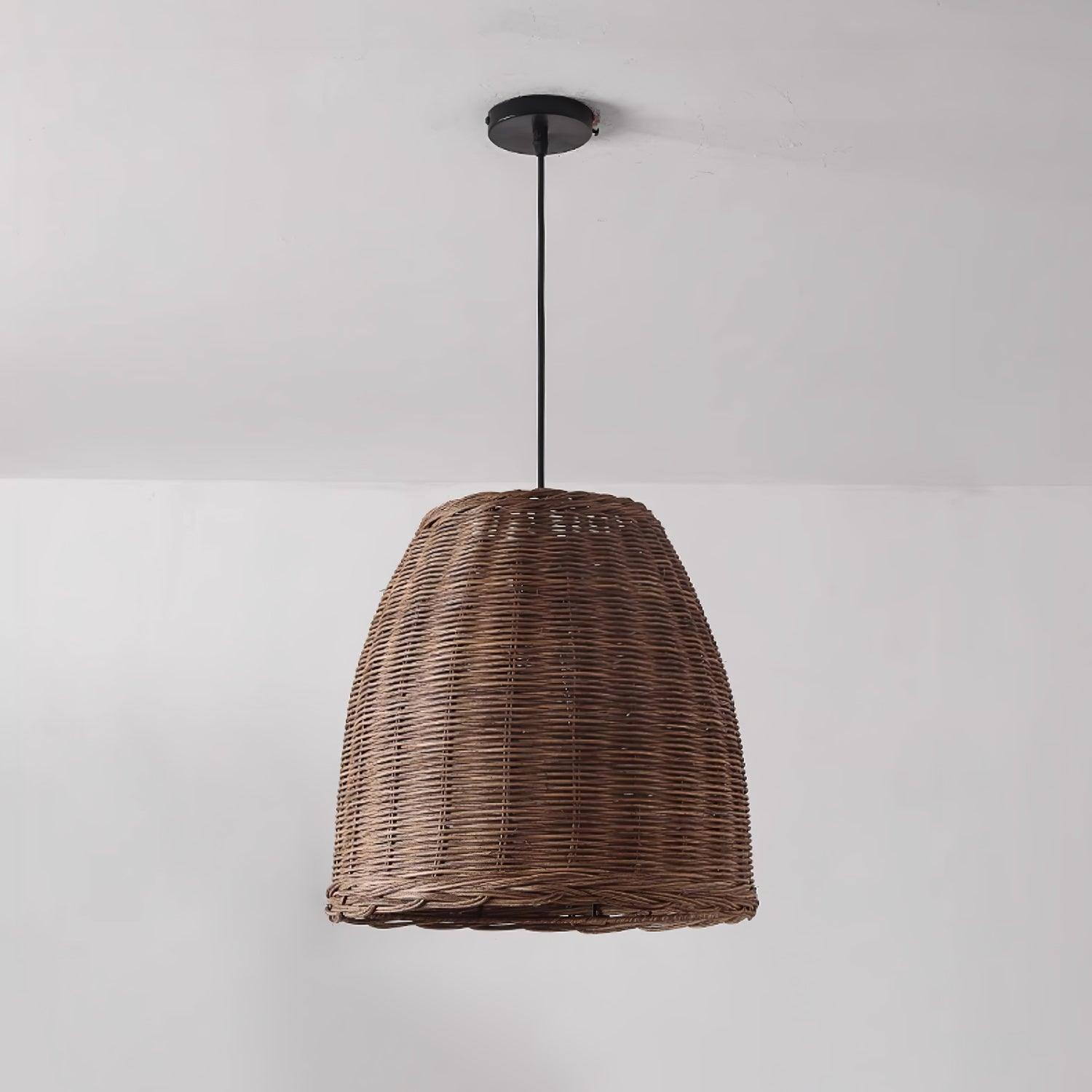 Wickora Vintage Wicker Pendant Lamp-Neutral Decor