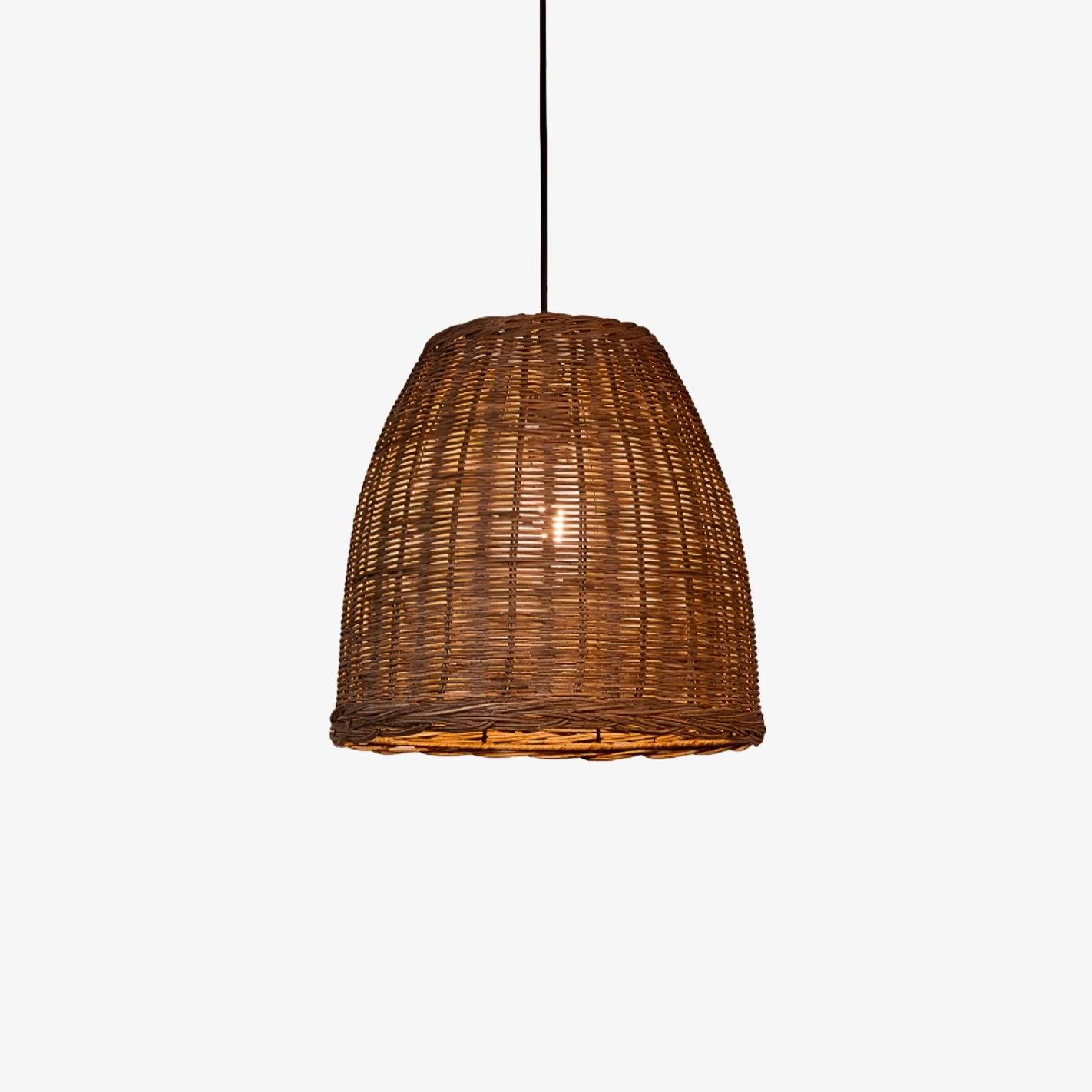 Wickora Vintage Wicker Pendant Lamp-Neutral Decor