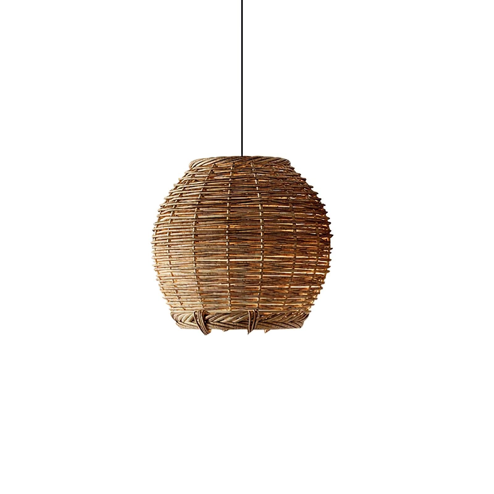 Wickora Vintage Wicker Pendant Lamp-Neutral Decor