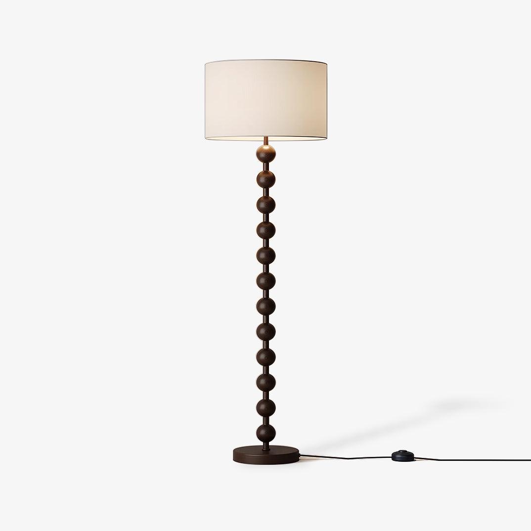 Paston Wood Fabric Floor Lamp-Neutral Decor
