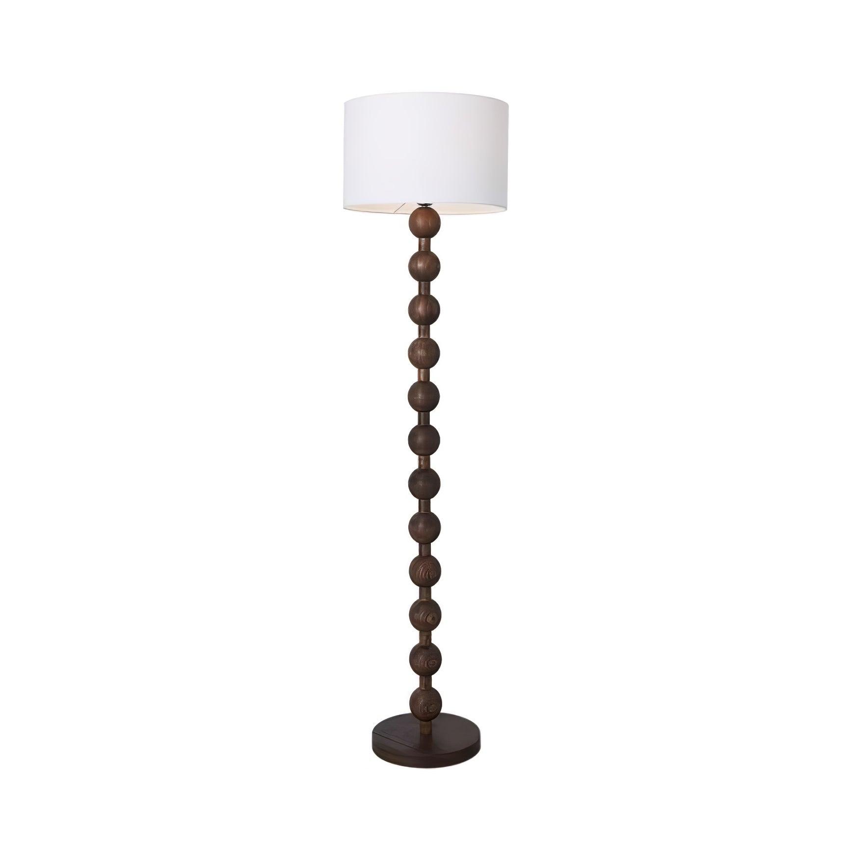 Paston Wood Fabric Floor Lamp-Neutral Decor