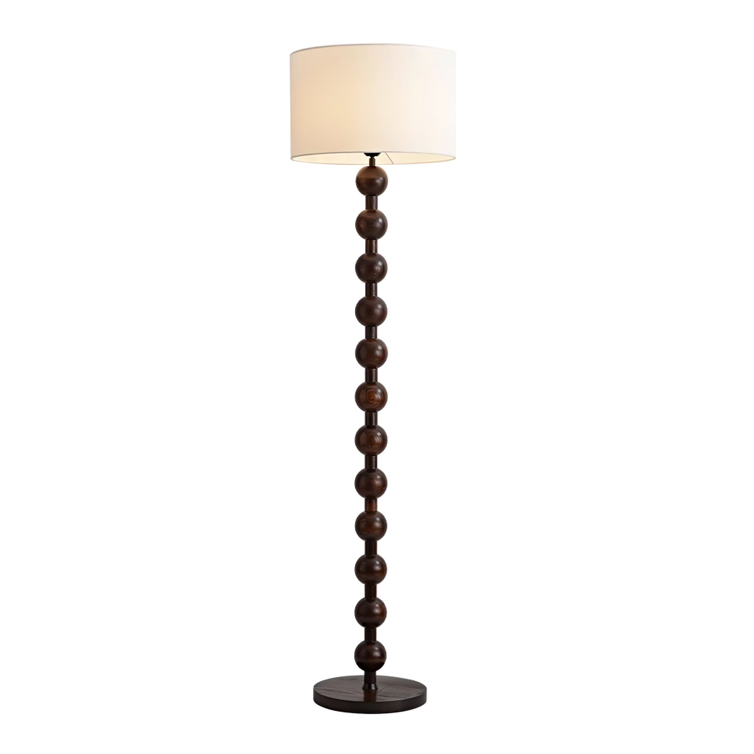 Paston Wood Fabric Floor Lamp-Neutral Decor