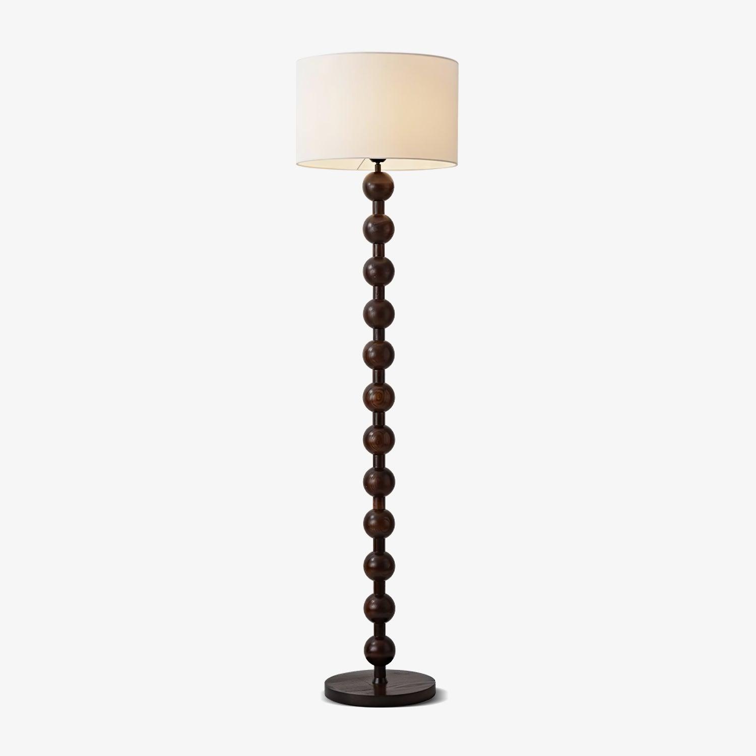Paston Wood Fabric Floor Lamp-Neutral Decor