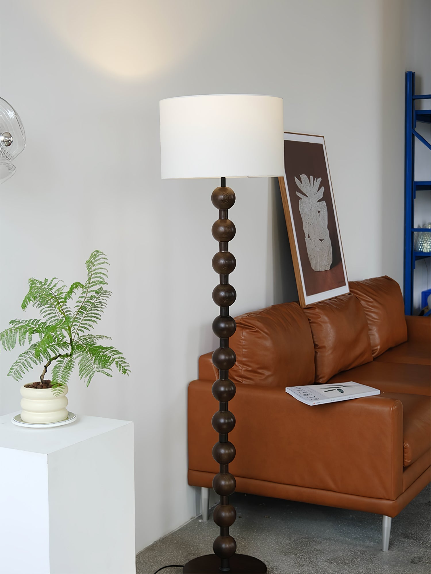 Paston Wood Fabric Floor Lamp-Neutral Decor