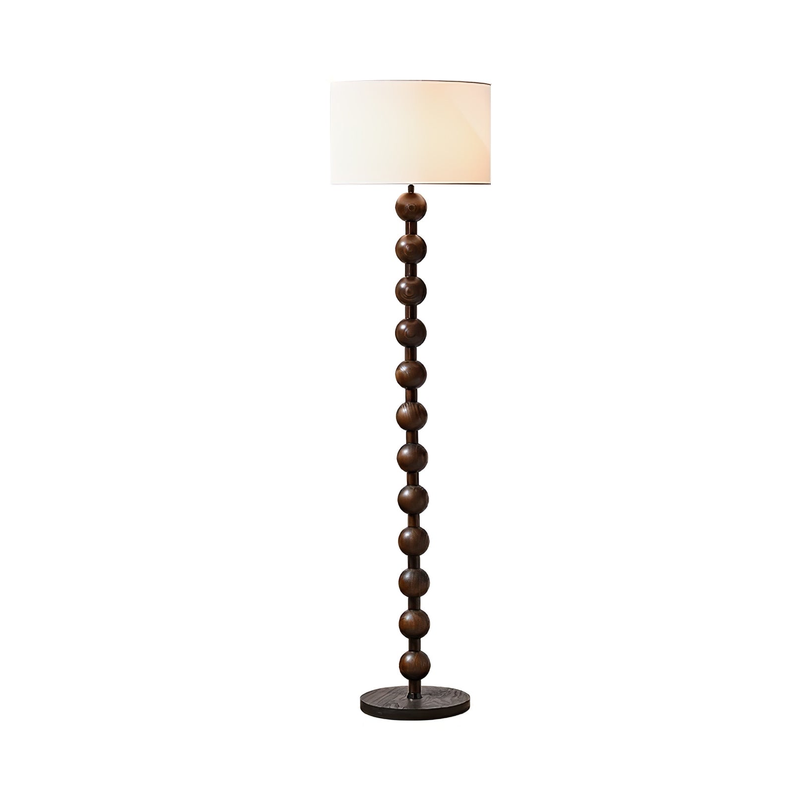 Paston Wood Fabric Floor Lamp-Neutral Decor