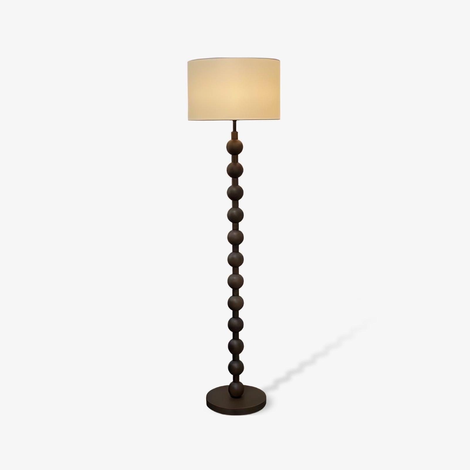 Paston Wood Fabric Floor Lamp-Neutral Decor