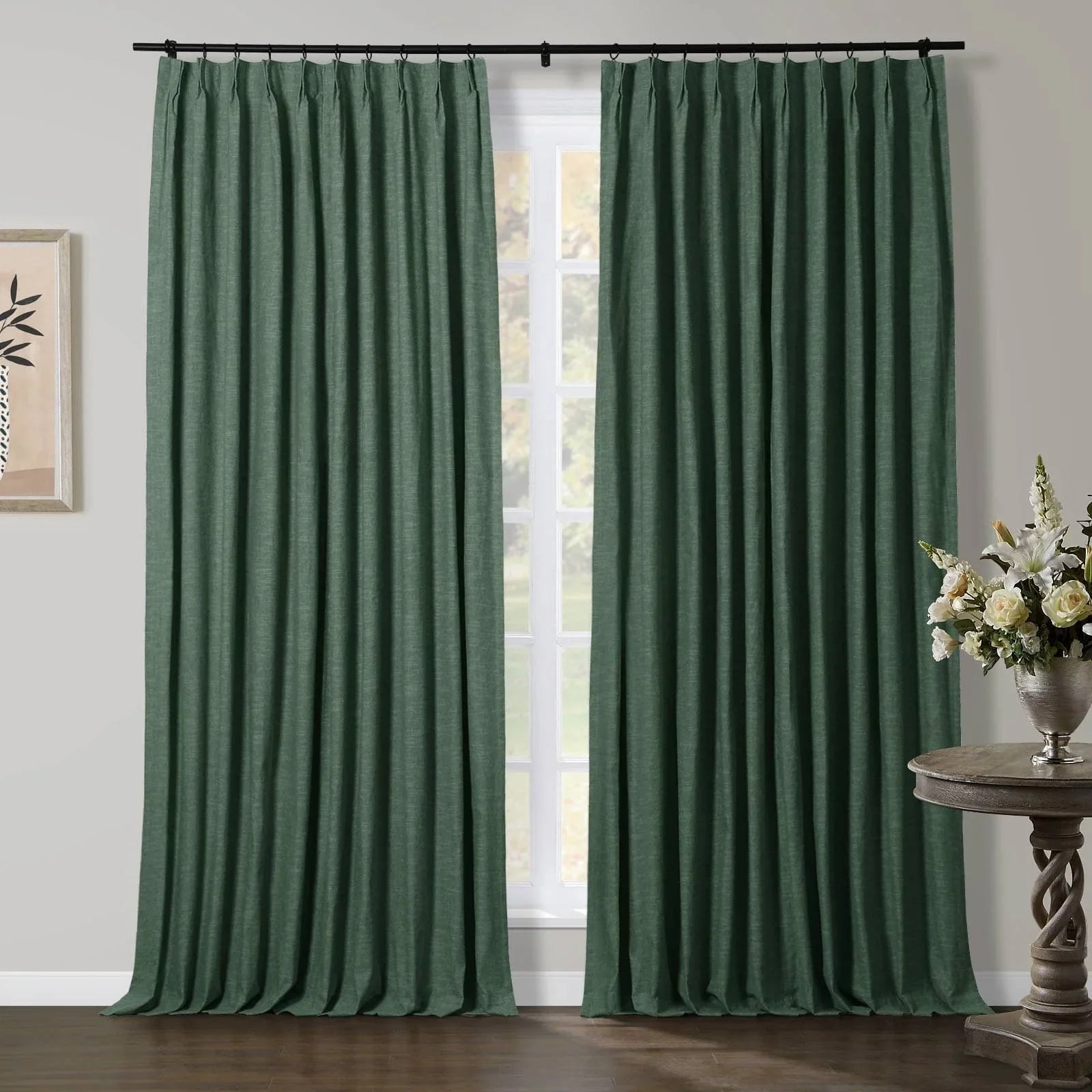 Jenna Linen Curtains & Drapes Pleated-Neutral Decor