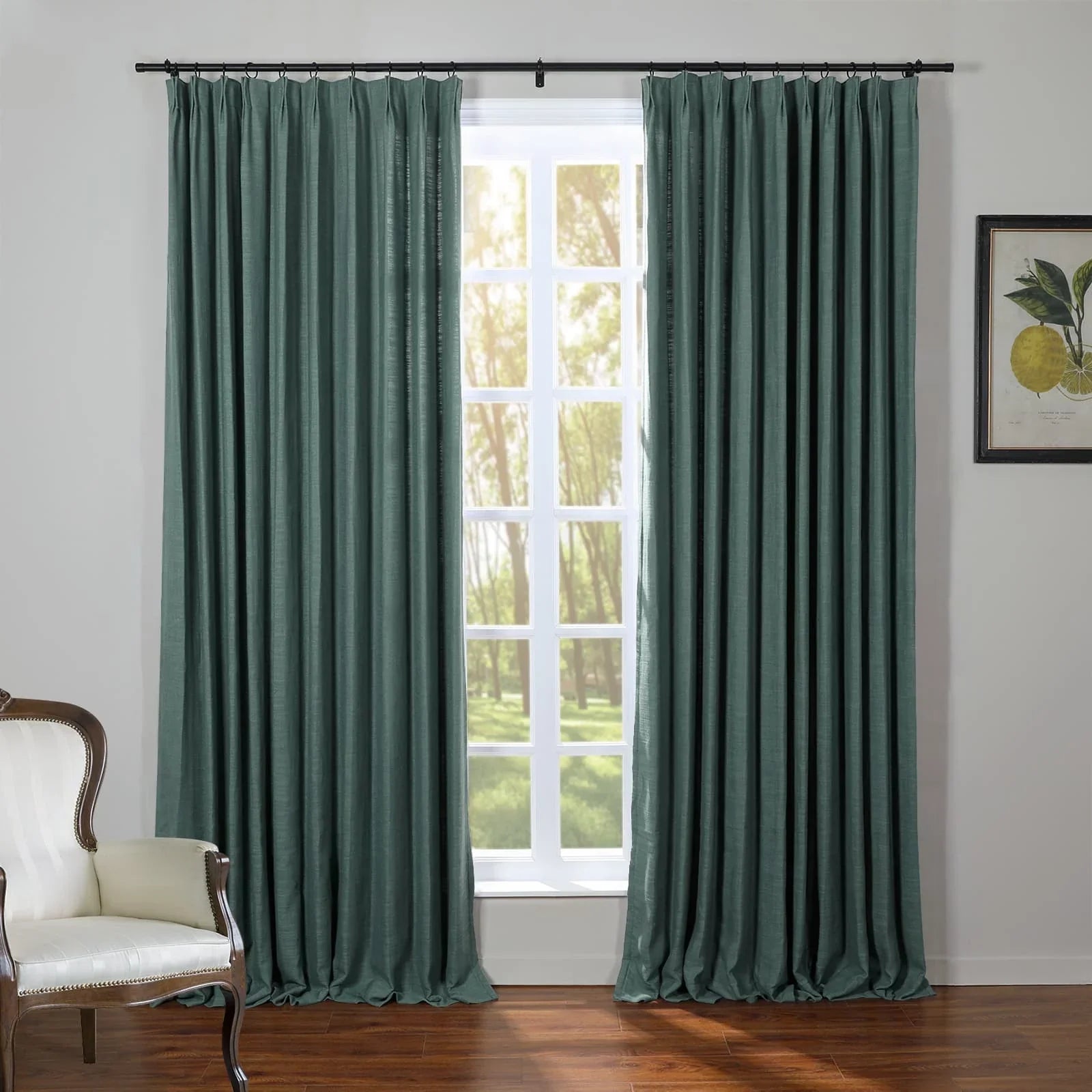 Kelly Flax Linen Curtains & Drapes Pleated-Neutral Decor