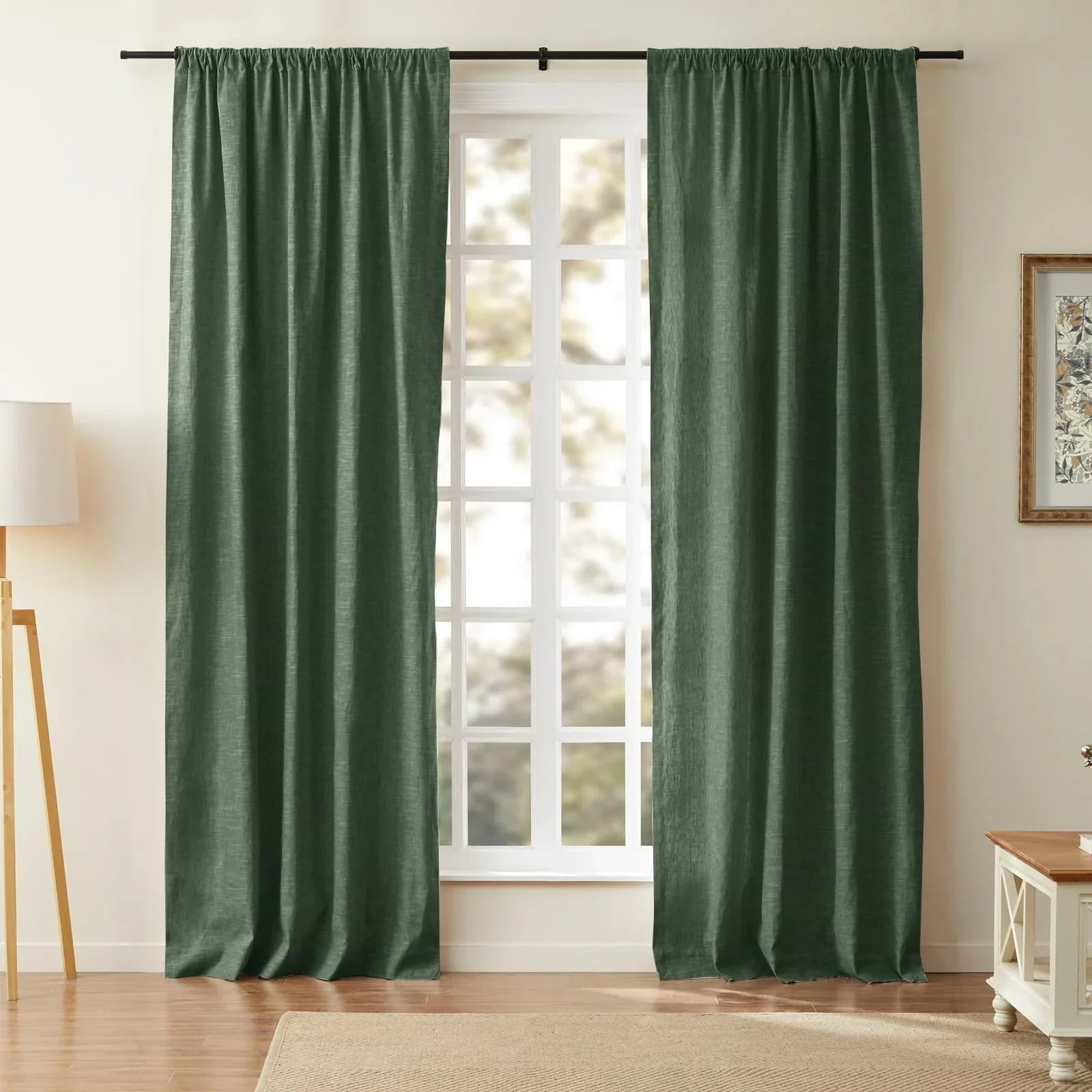 Jenna Linen Curtains & Drapes Soft Top-Neutral Decor