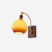 Rinuette Wall Lamp Brass Glass Walnut
