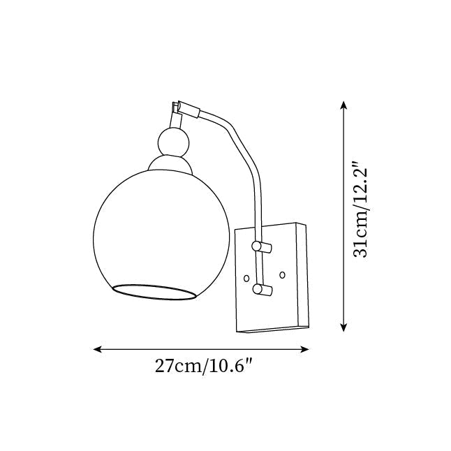 Rinuette Wall Lamp Brass Glass Walnut