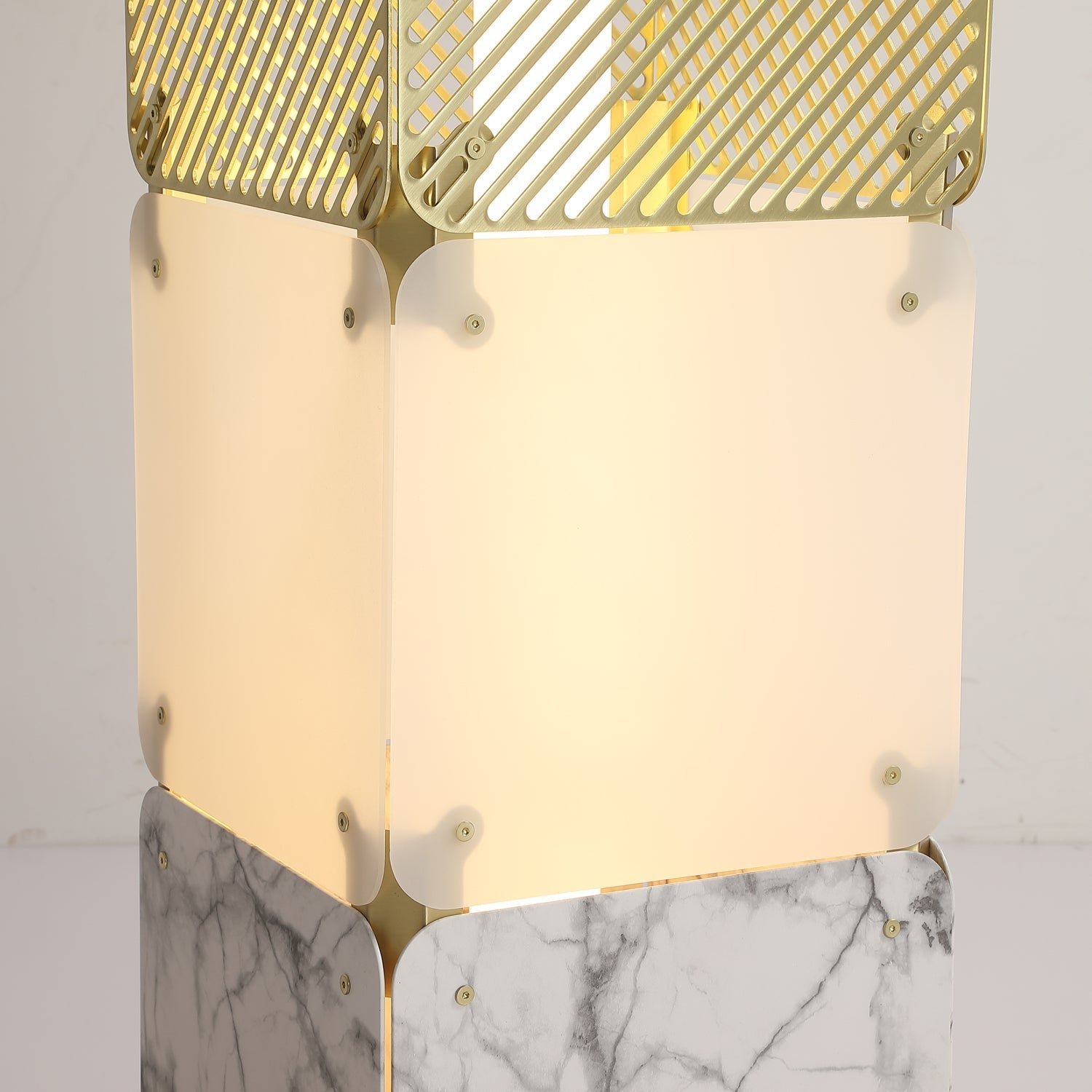 LuxeGrid Industrial Brass Floor Lamp-Neutral Decor