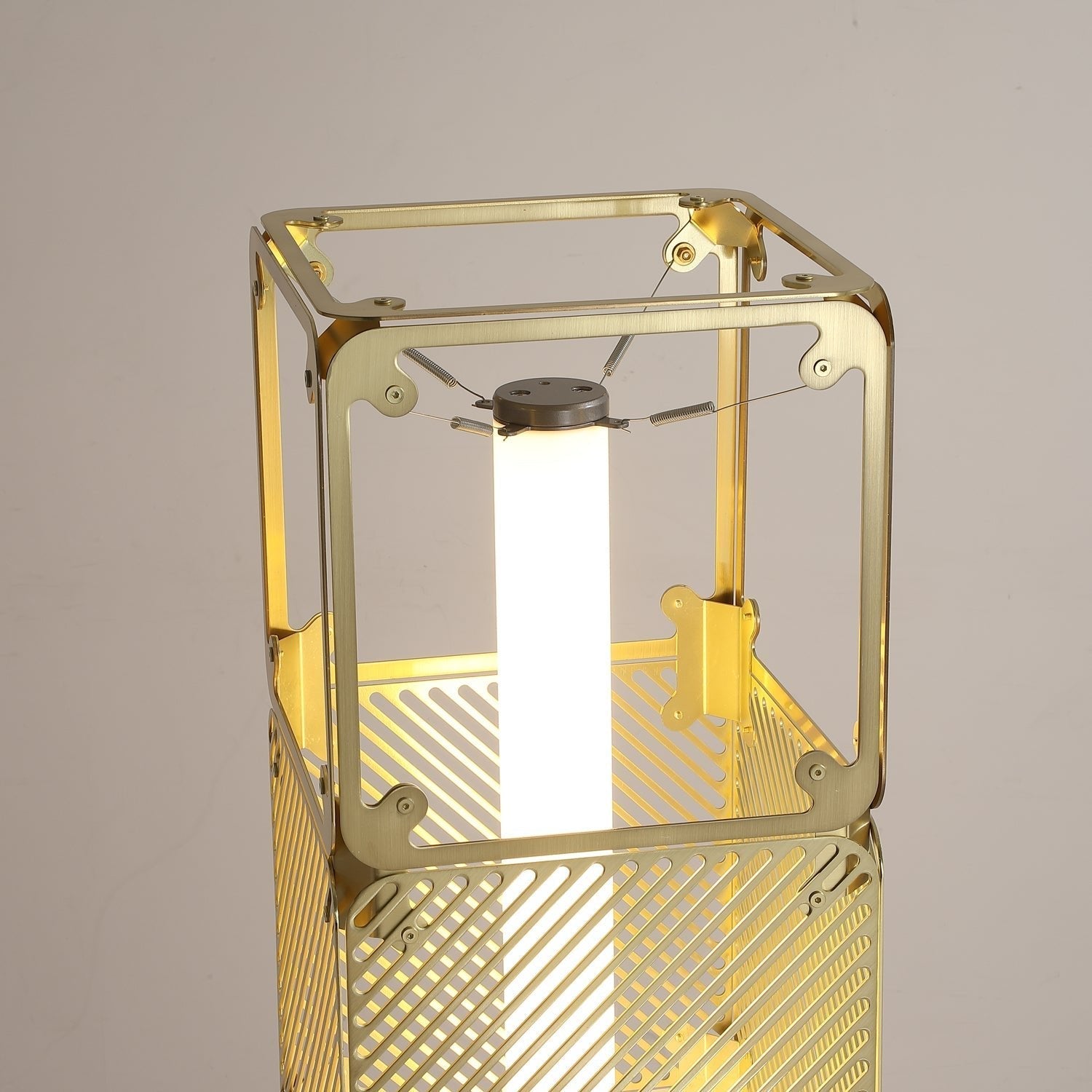 LuxeGrid Industrial Brass Floor Lamp-Neutral Decor