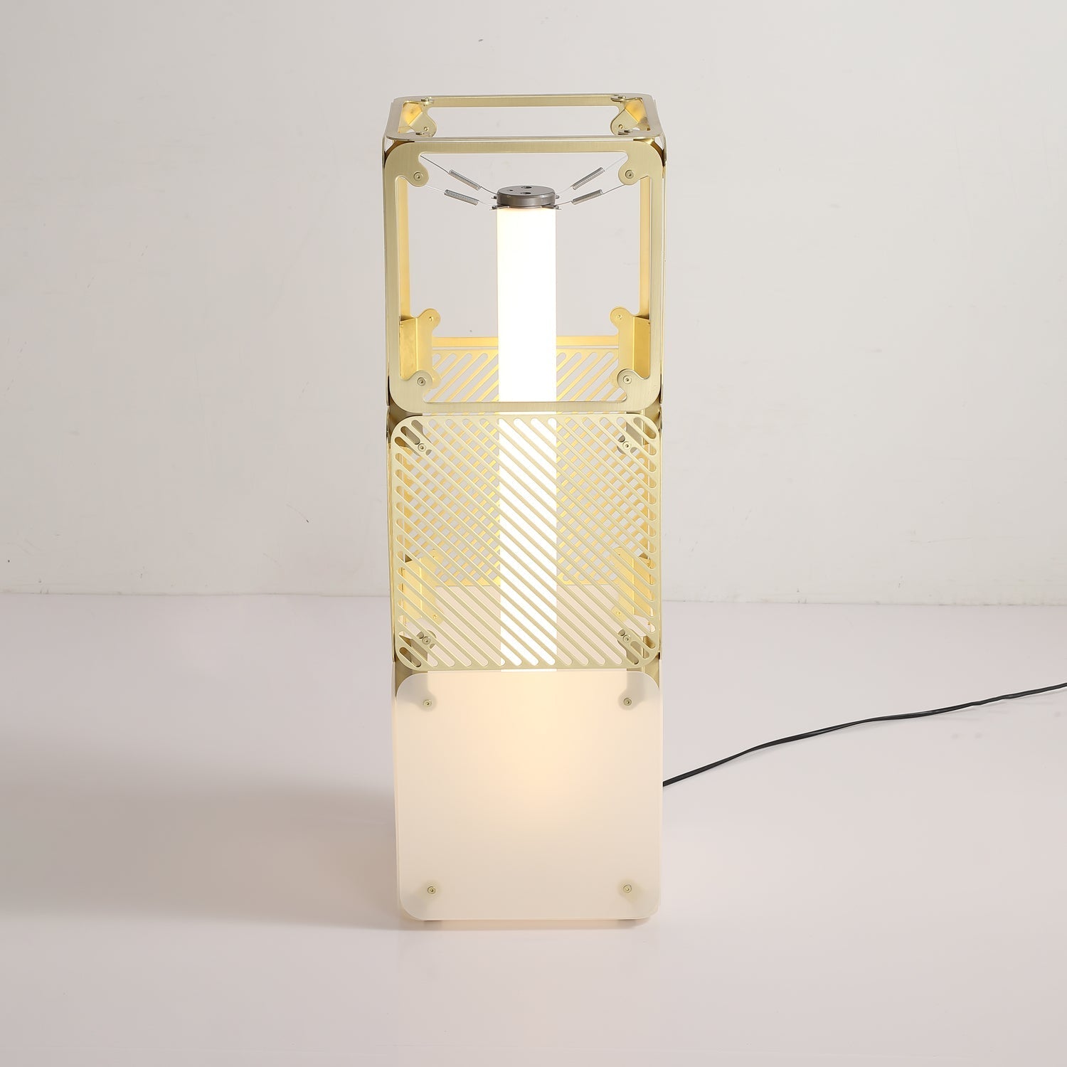 LuxeGrid Industrial Brass Floor Lamp-Neutral Decor