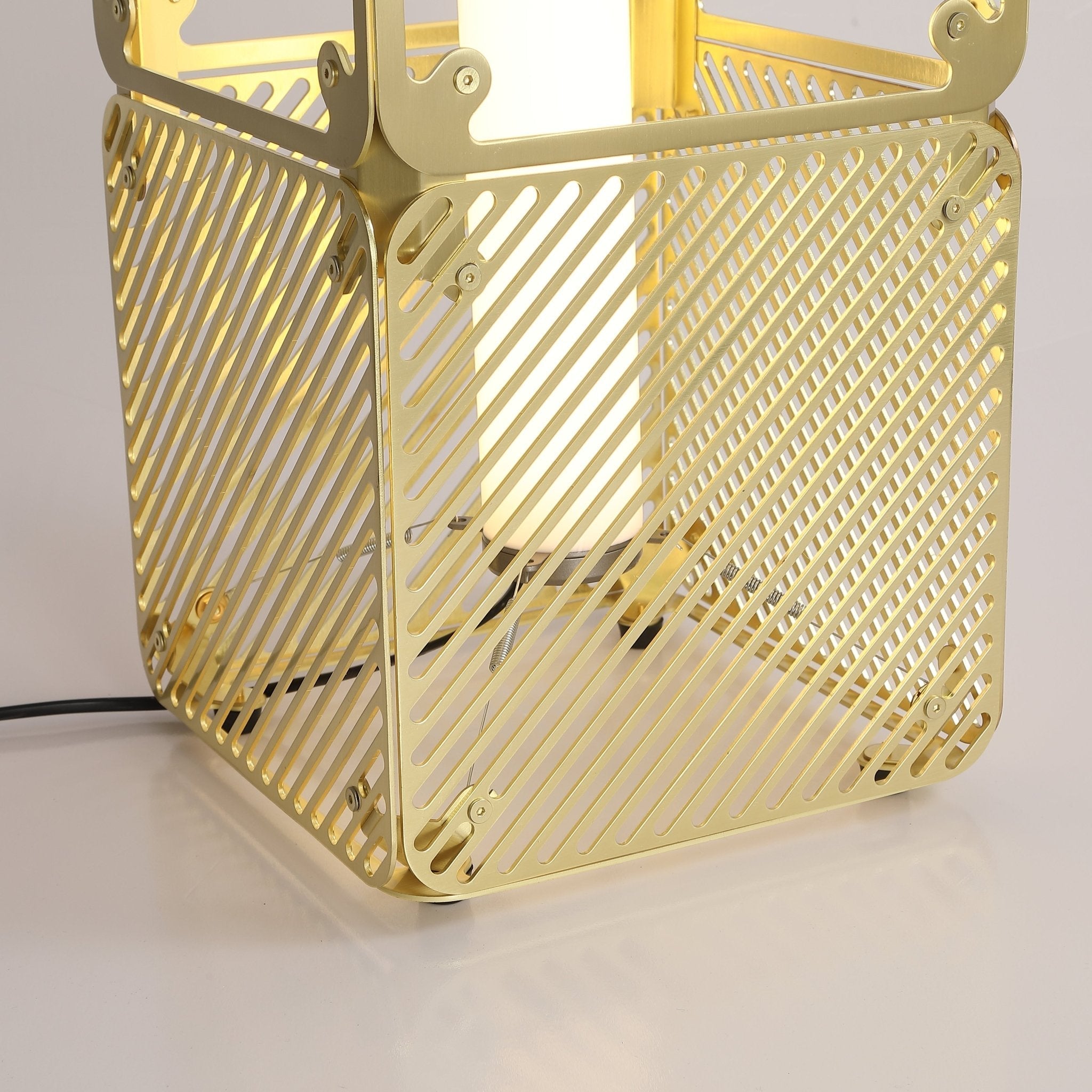 GridGlow Industrial Brass Table Lamp-Neutral Decor