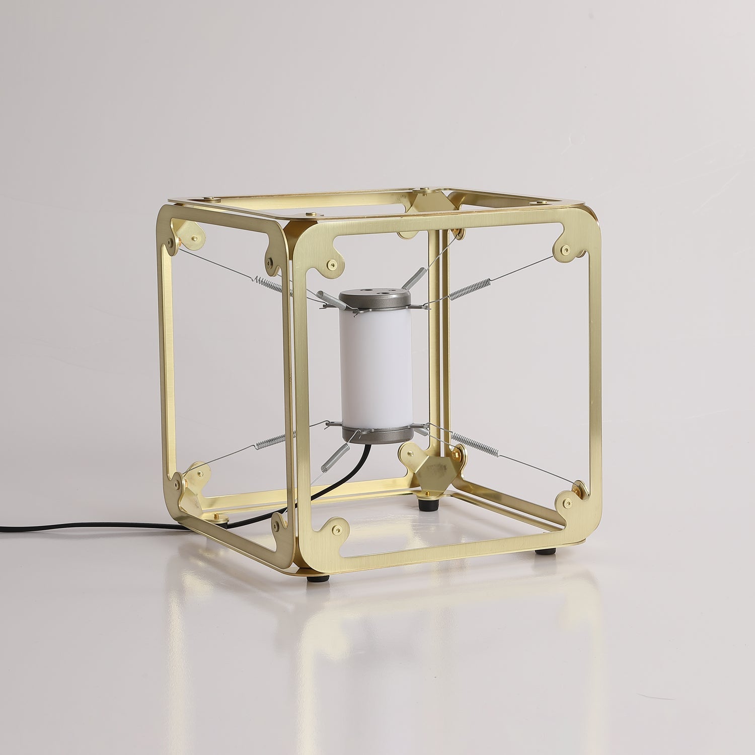 GridGlow Industrial Brass Table Lamp-Neutral Decor