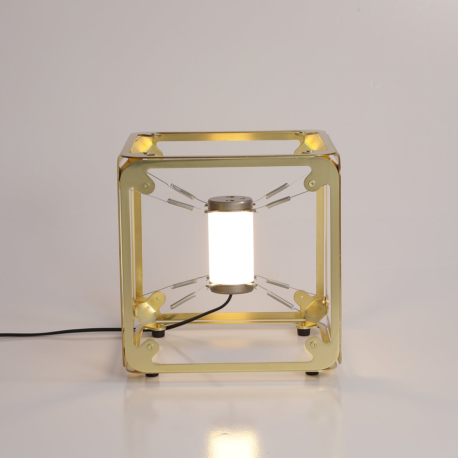 GridGlow Industrial Brass Table Lamp-Neutral Decor