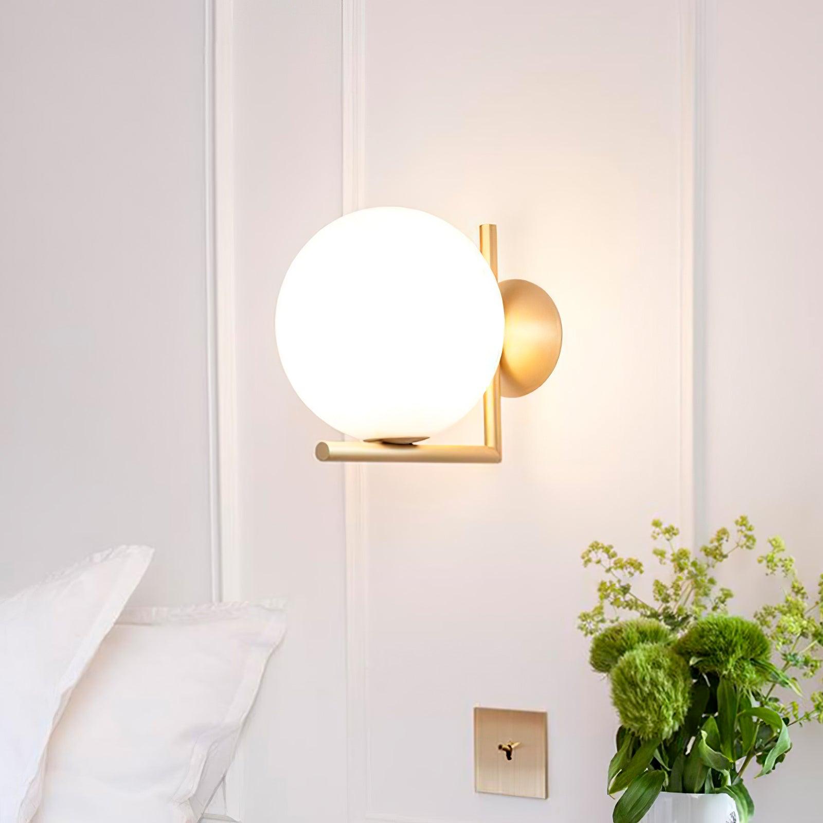 Joanna Modern Minimalist Opal Blown Glass Wall Lamp-Neutral Decor