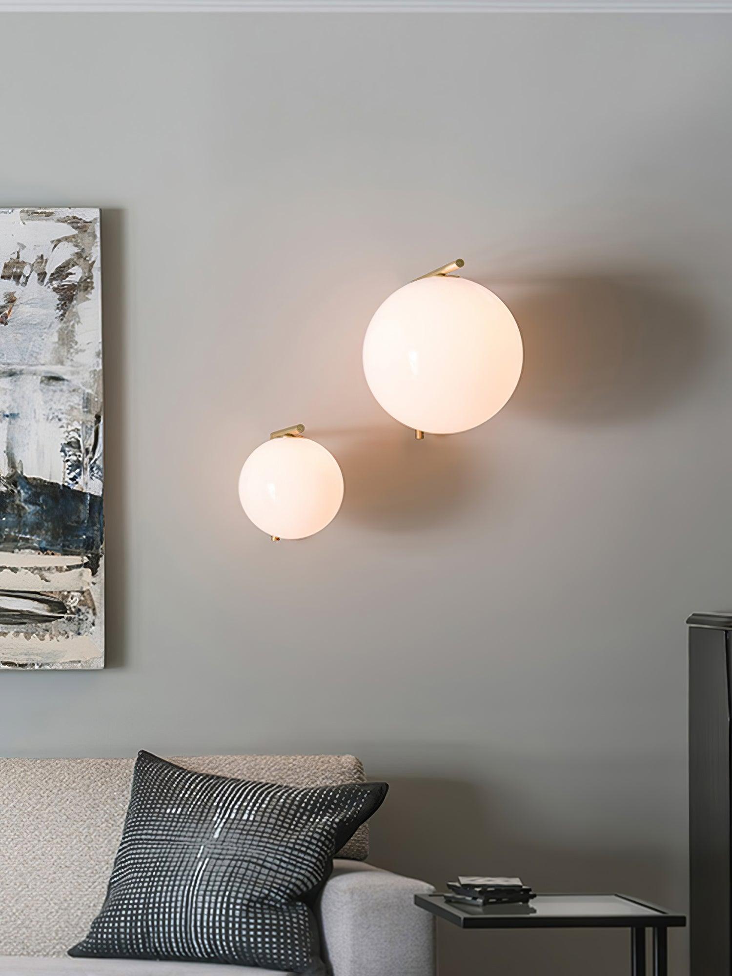 Joanna Modern Minimalist Opal Blown Glass Wall Lamp-Neutral Decor