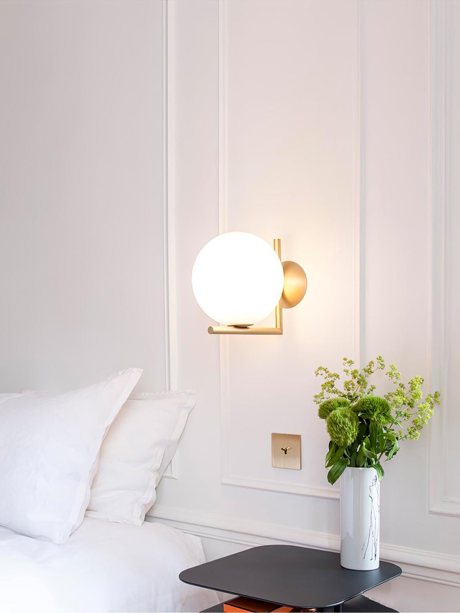 Joanna Modern Minimalist Opal Blown Glass Wall Lamp-Neutral Decor