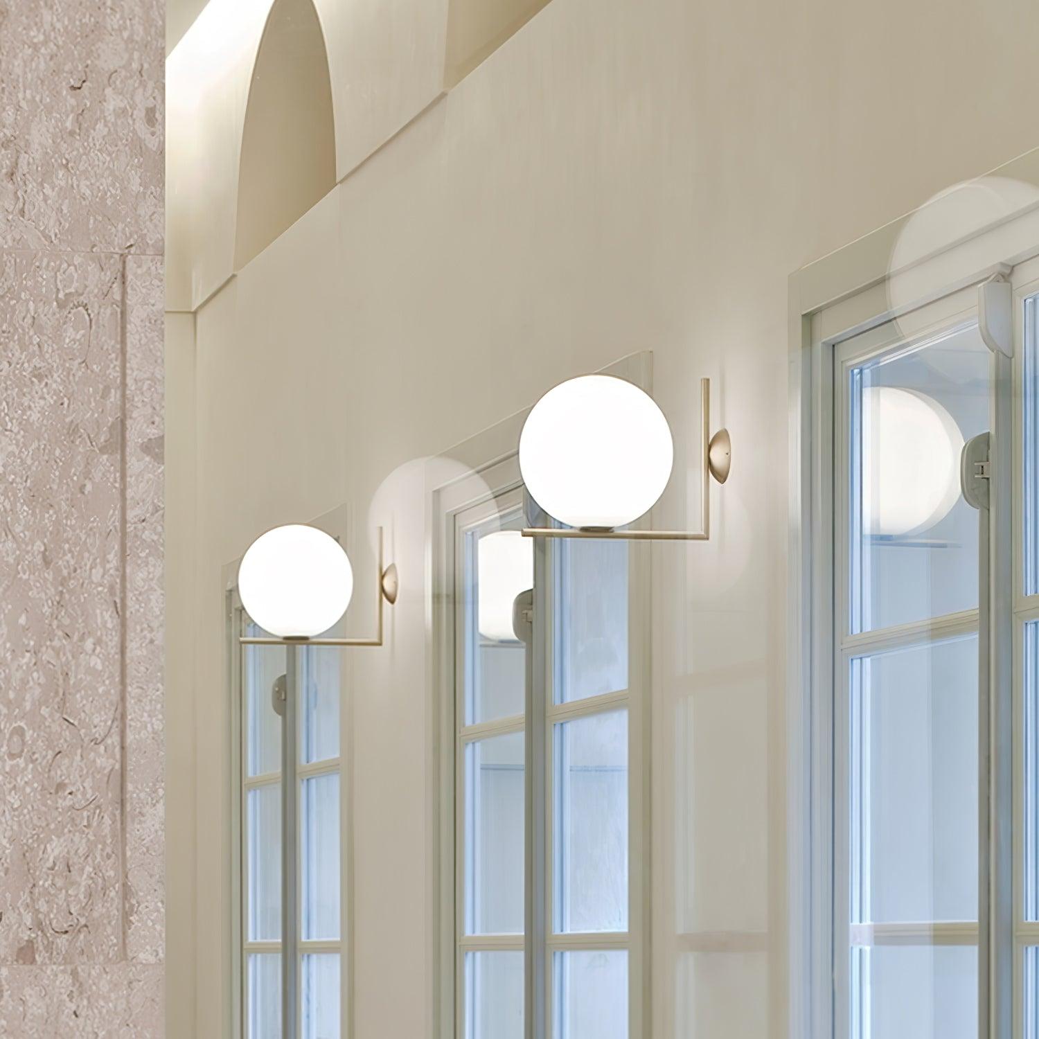 Joanna Modern Minimalist Opal Blown Glass Wall Lamp-Neutral Decor