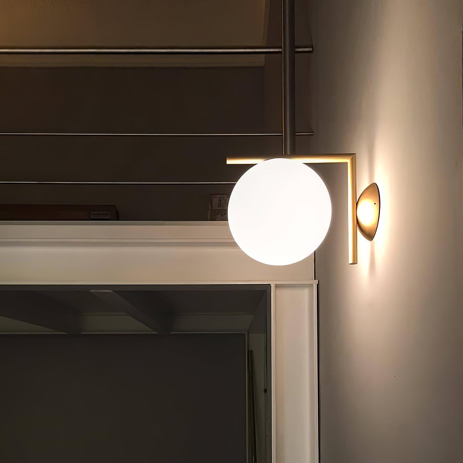 Joanna Modern Minimalist Opal Blown Glass Wall Lamp-Neutral Decor