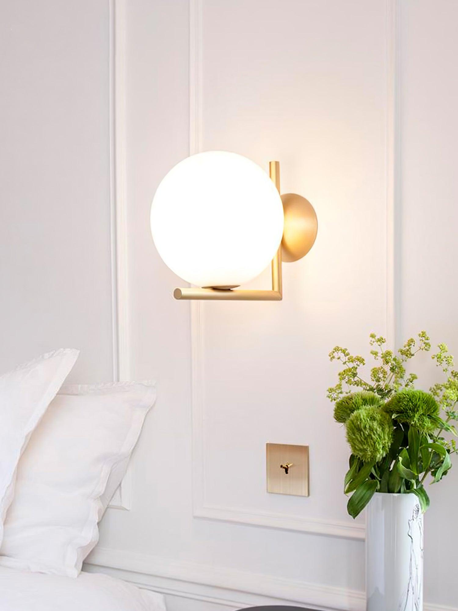 Joanna Modern Minimalist Opal Blown Glass Wall Lamp-Neutral Decor