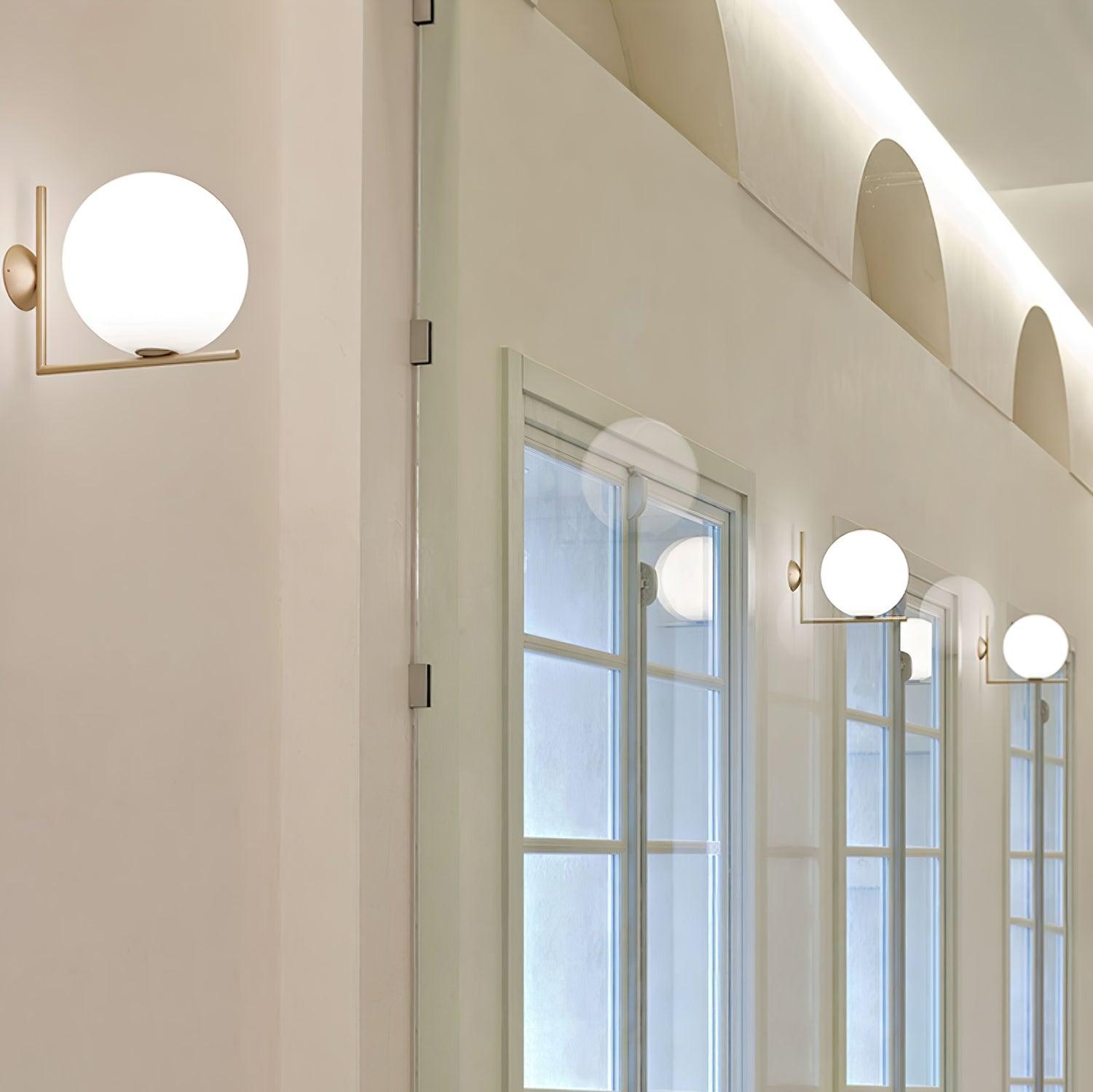 Joanna Modern Minimalist Opal Blown Glass Wall Lamp-Neutral Decor