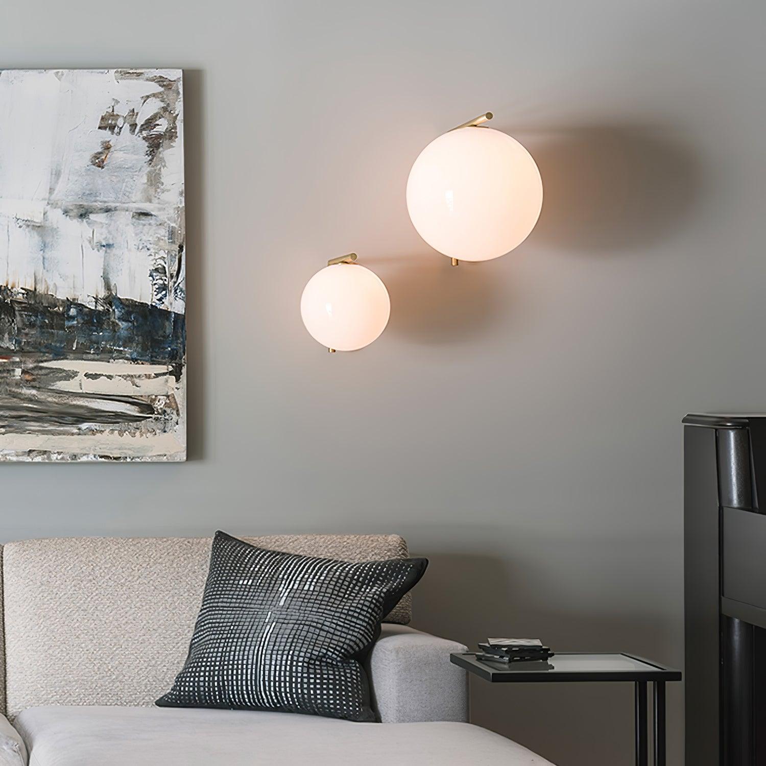 Joanna Modern Minimalist Opal Blown Glass Wall Lamp-Neutral Decor