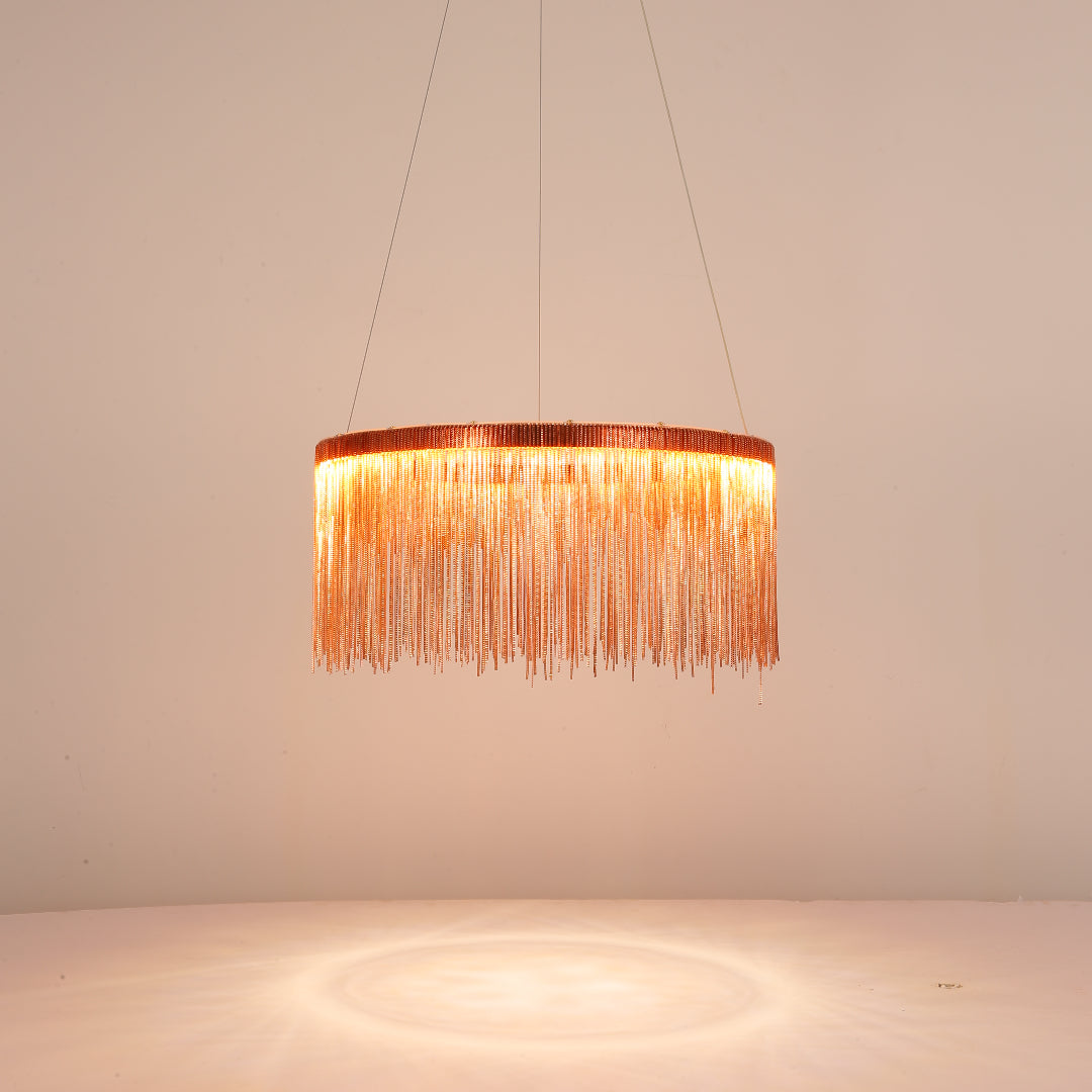 Arisha Tassel Chain Art Deco Pendant Light Silver/Gold Living Room/Hall - Neutral Decor