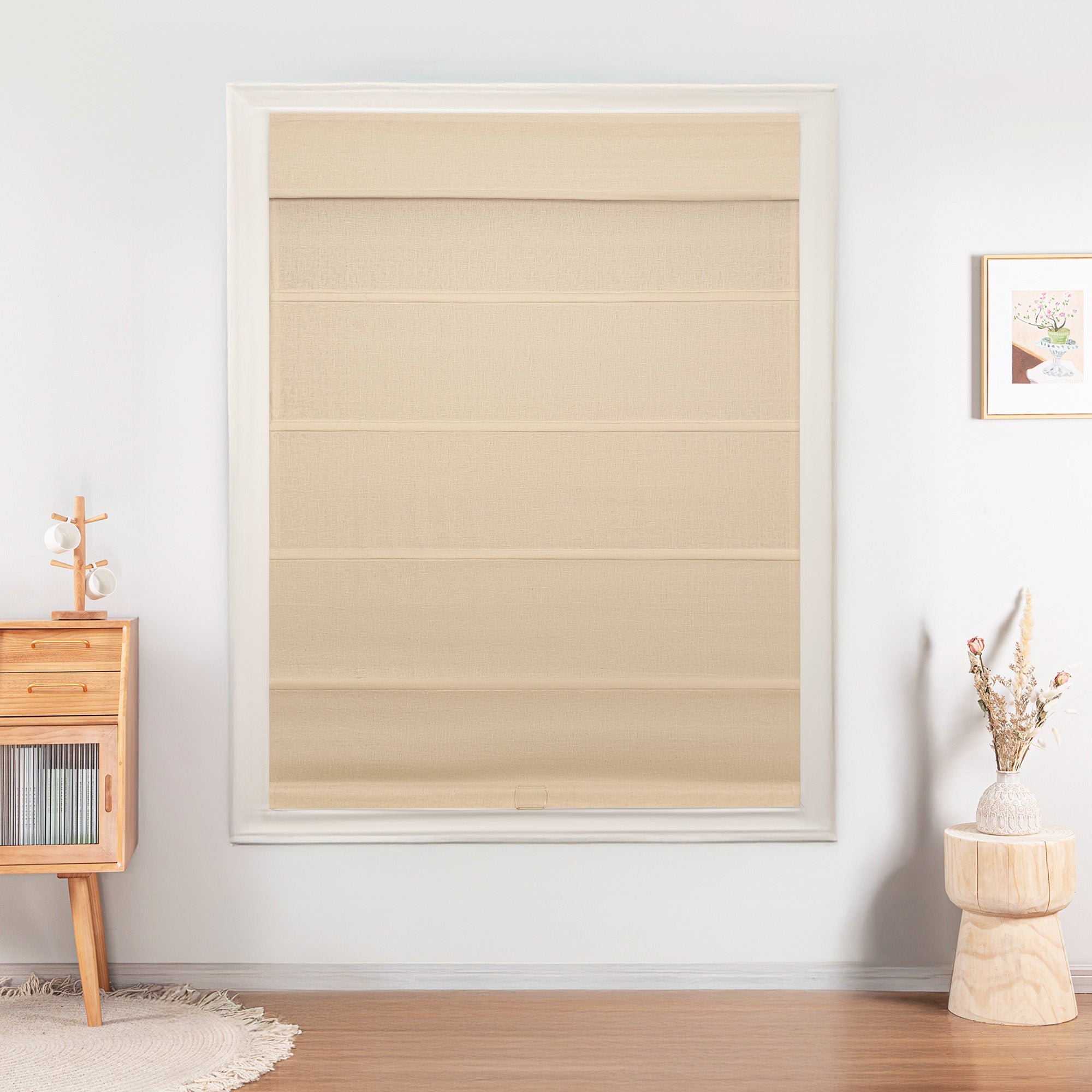 Belgian Flax Linen Roman Shades & Blinds | Top Down Bottom Up-Neutral Decor
