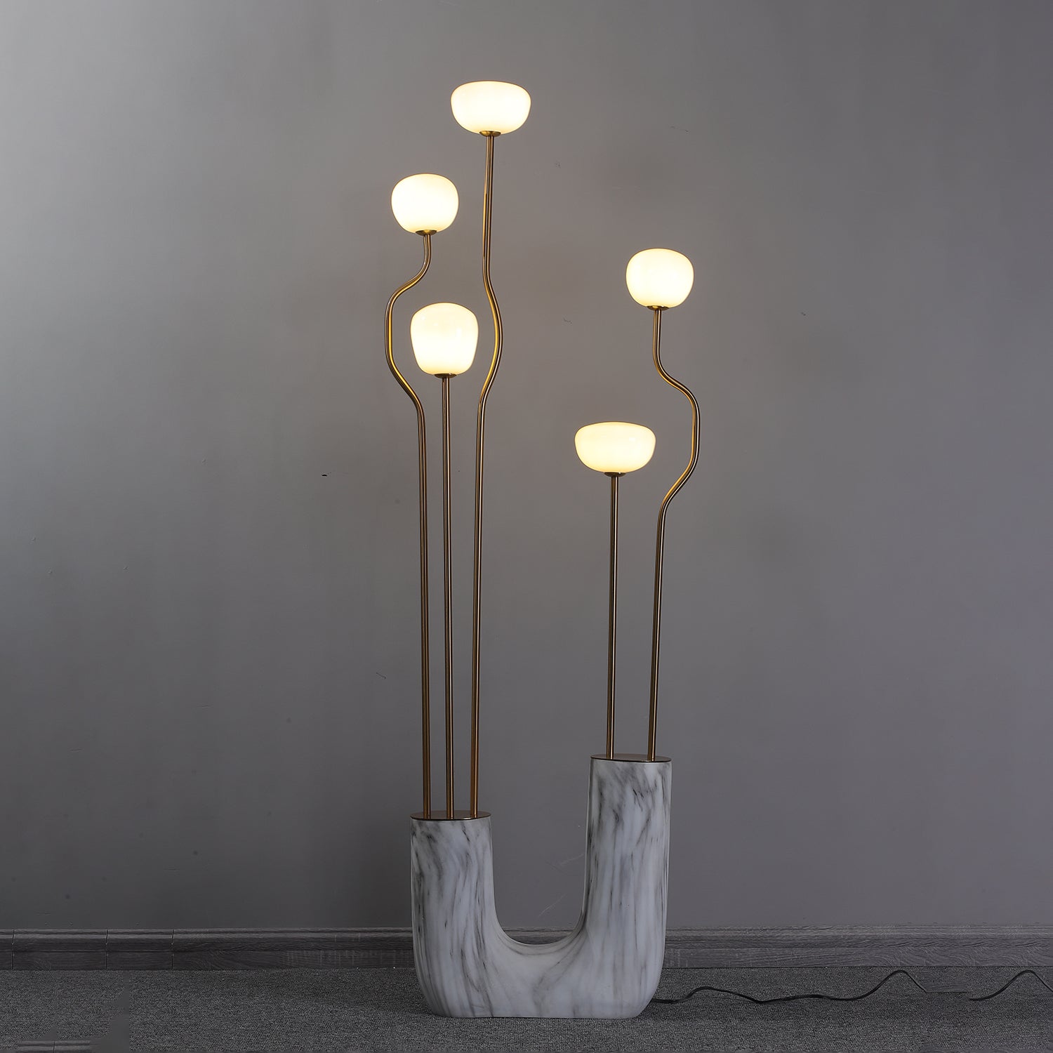 Lumon Marble Brass Modern Floor Lamp-Neutral Decor