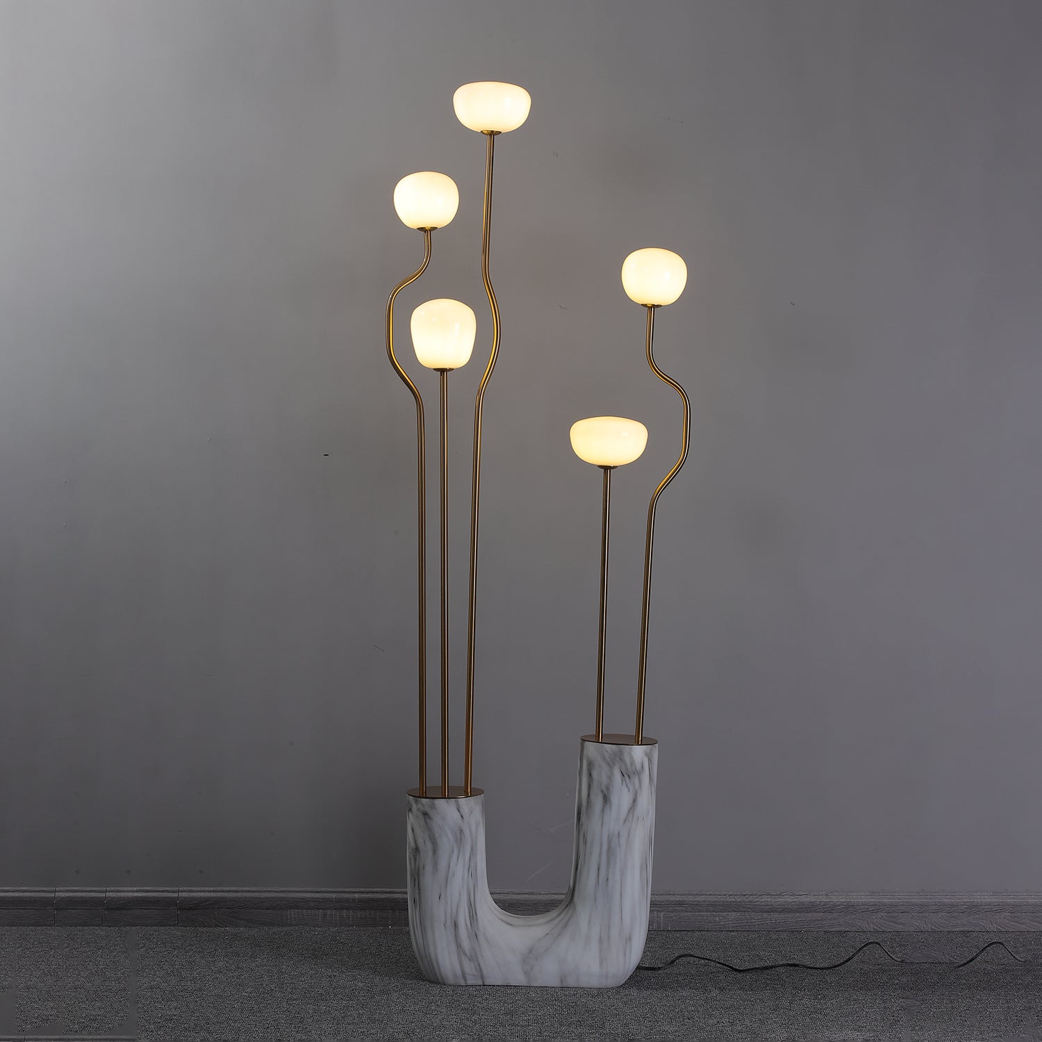 Lumon Marble Brass Modern Floor Lamp-Neutral Decor
