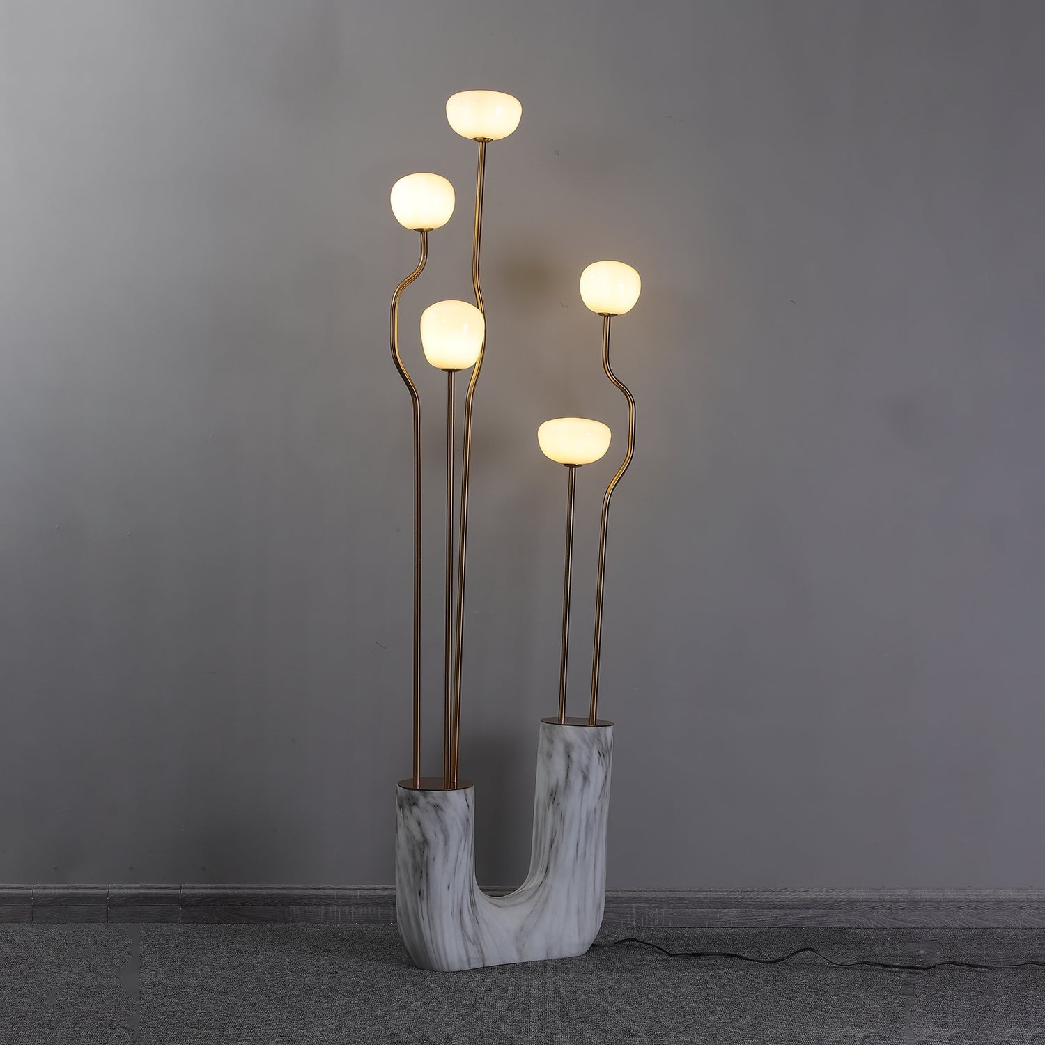 Lumon Marble Brass Modern Floor Lamp-Neutral Decor