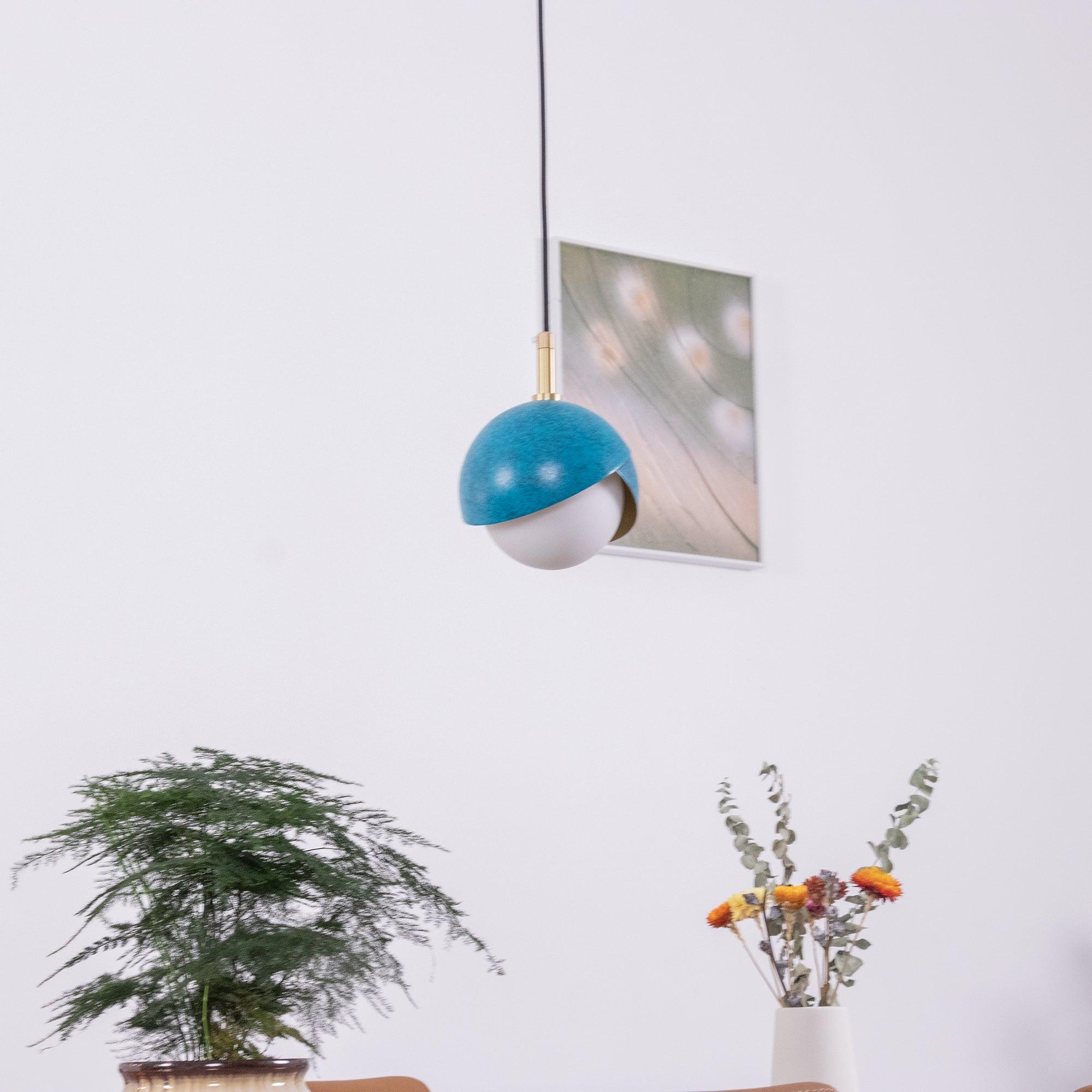 Jynara Pendant Lamp Brass Nested Opal Globe Modern-Neutral Decor