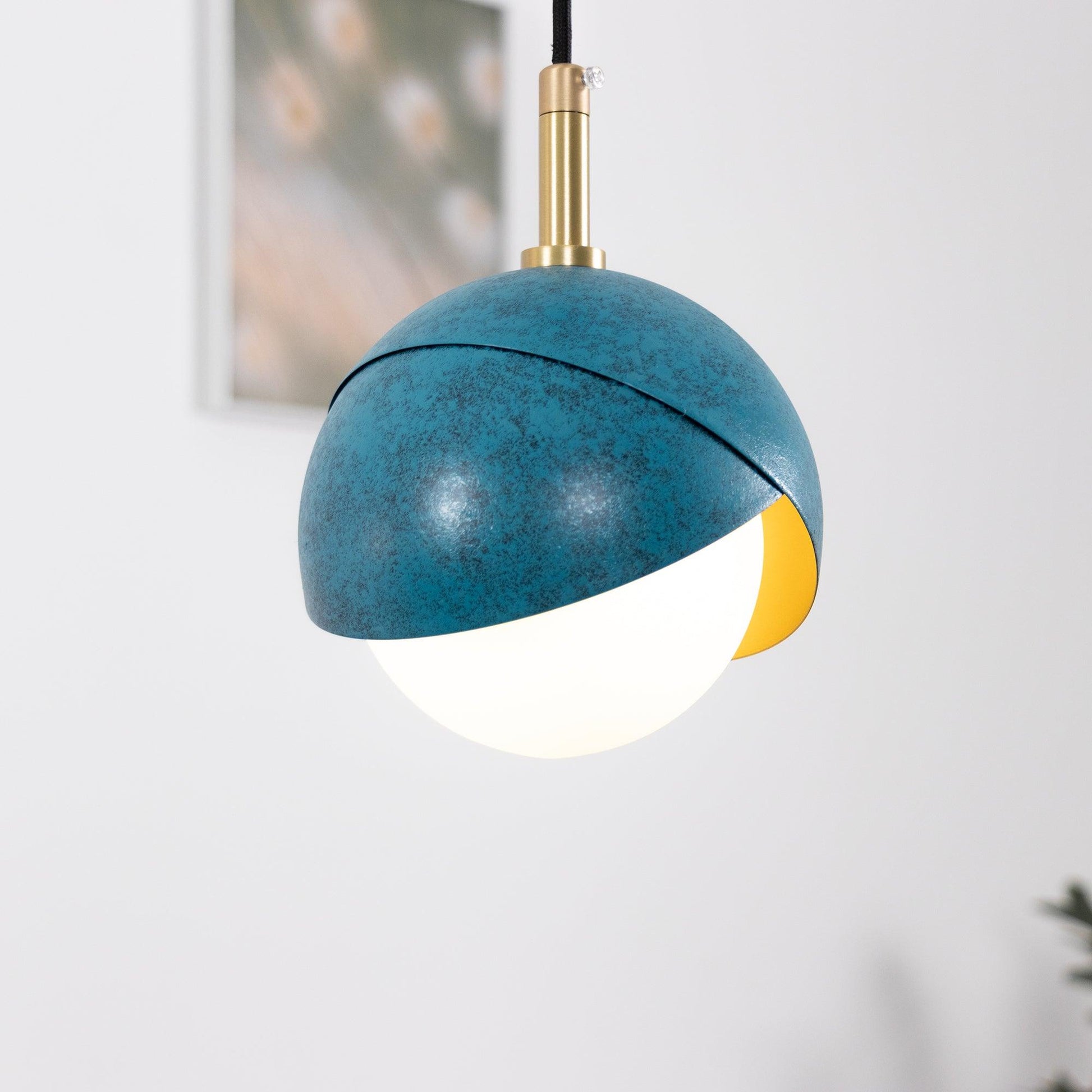 Jynara Pendant Lamp Brass Nested Opal Globe Modern-Neutral Decor