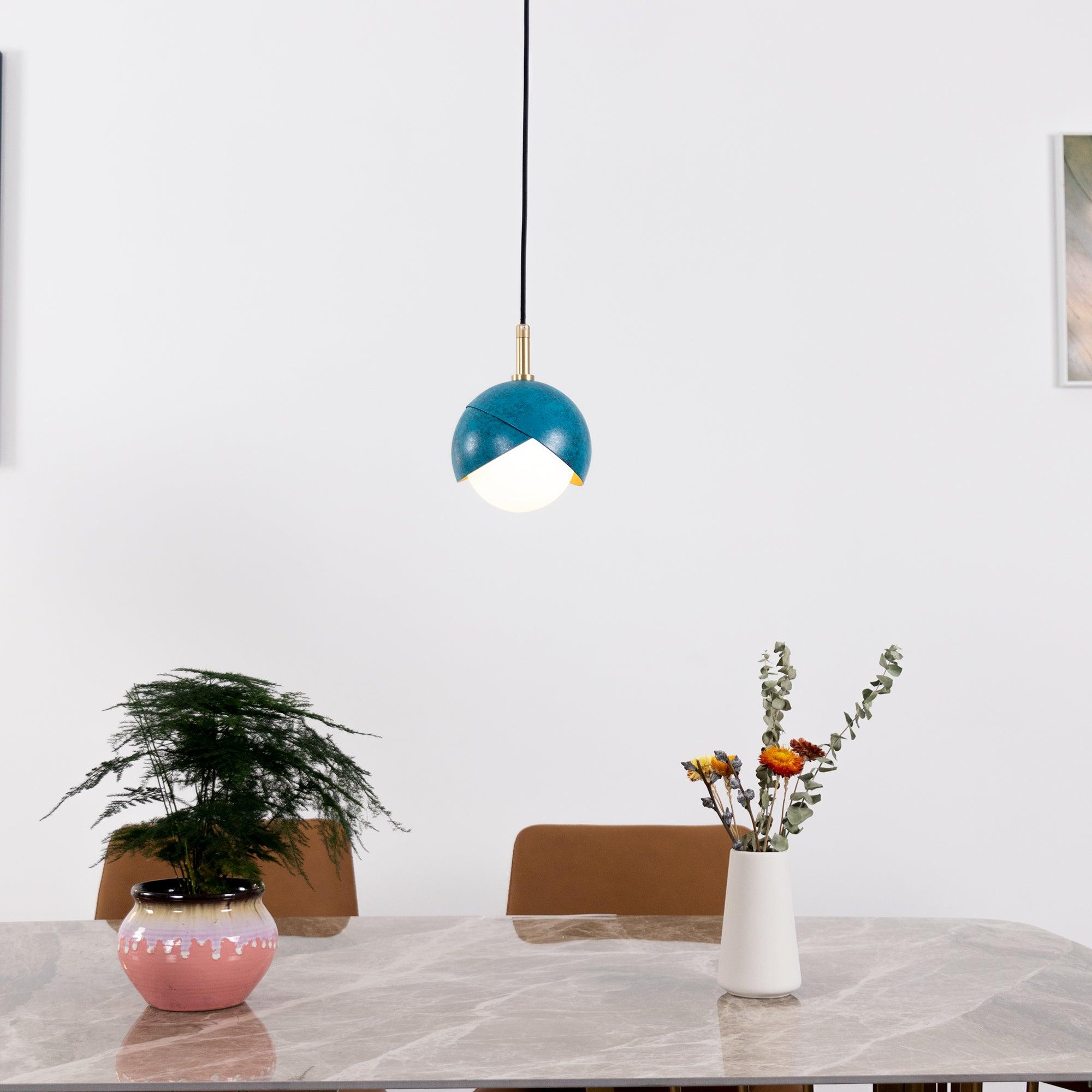 Jynara Pendant Lamp Brass Nested Opal Globe Modern-Neutral Decor